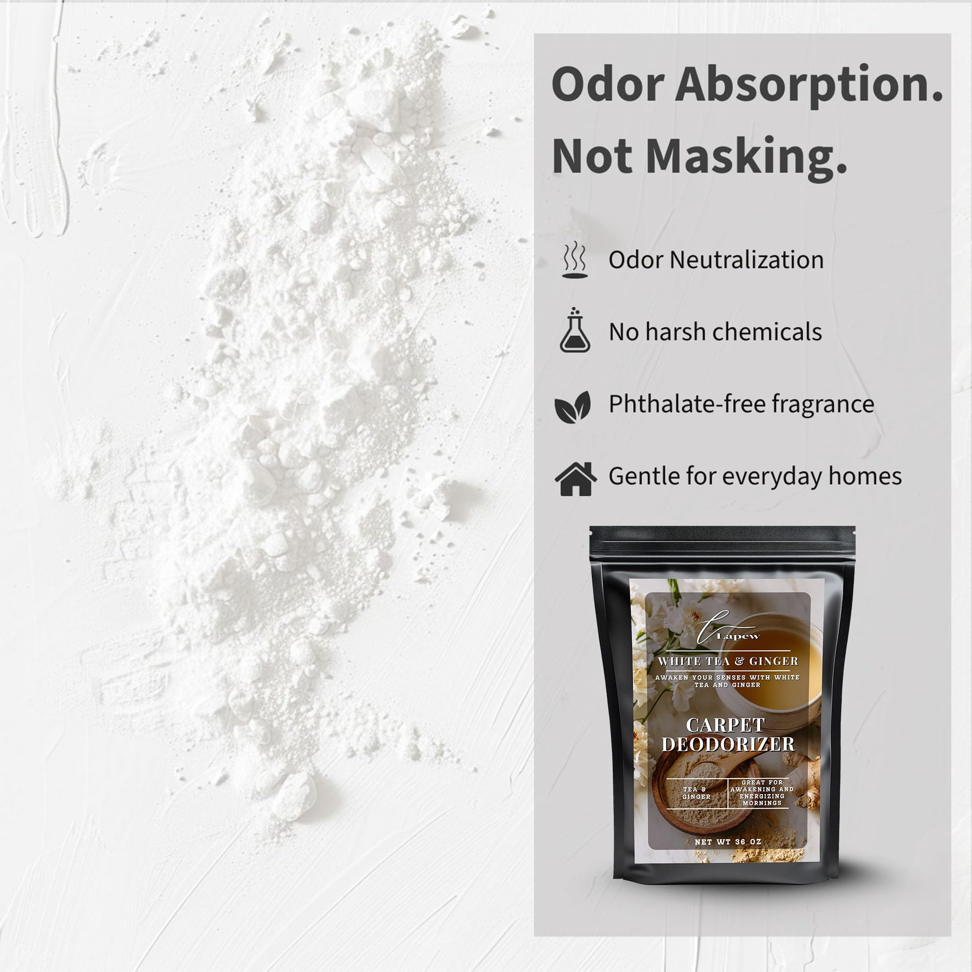 White Tea & Ginger Carpet Deodorizer Powder (36 Ounce)