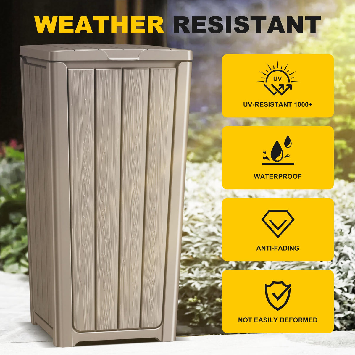 38 Gallon Outdoor Trash Can with Lid