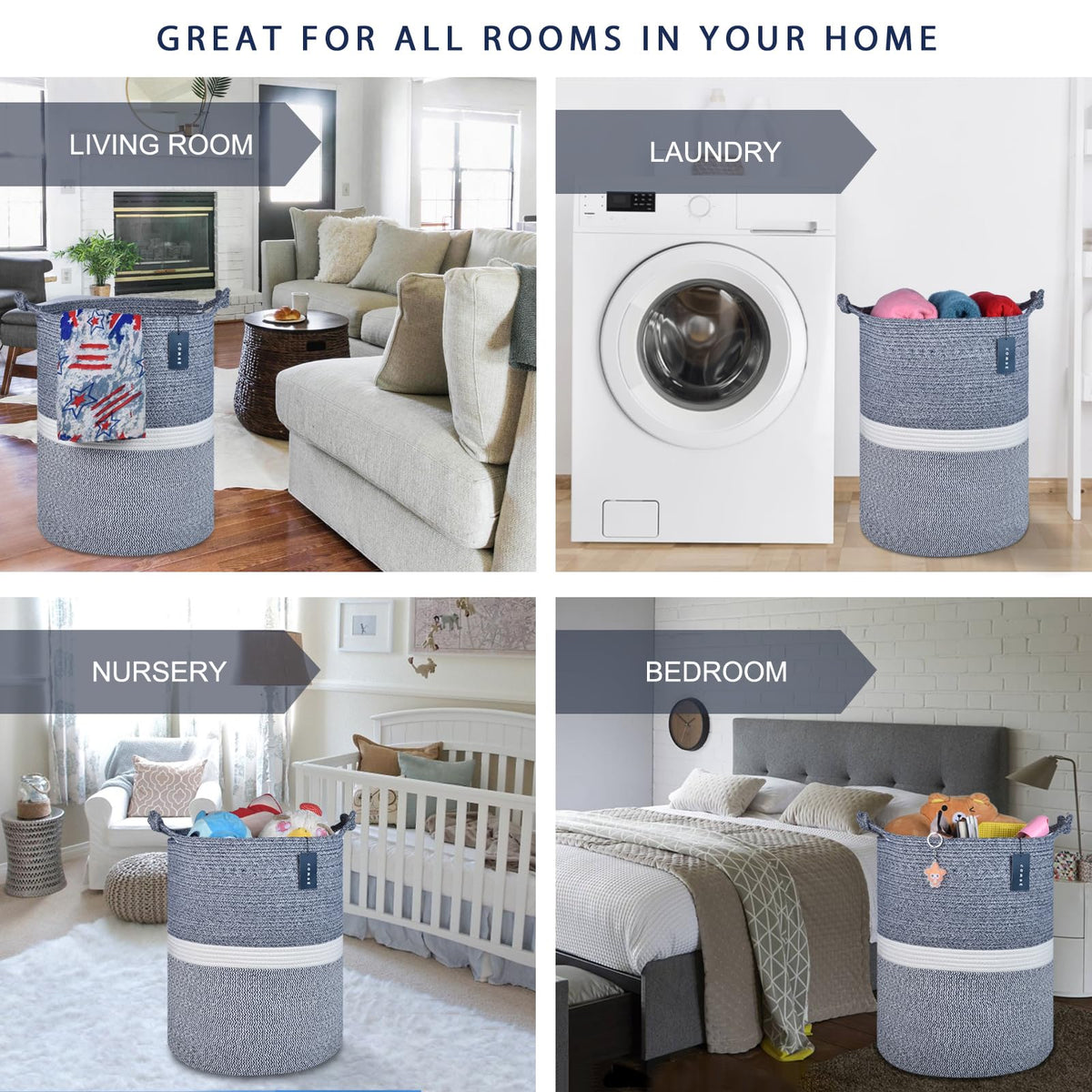 Tall Woven Blanket & Laundry Basket