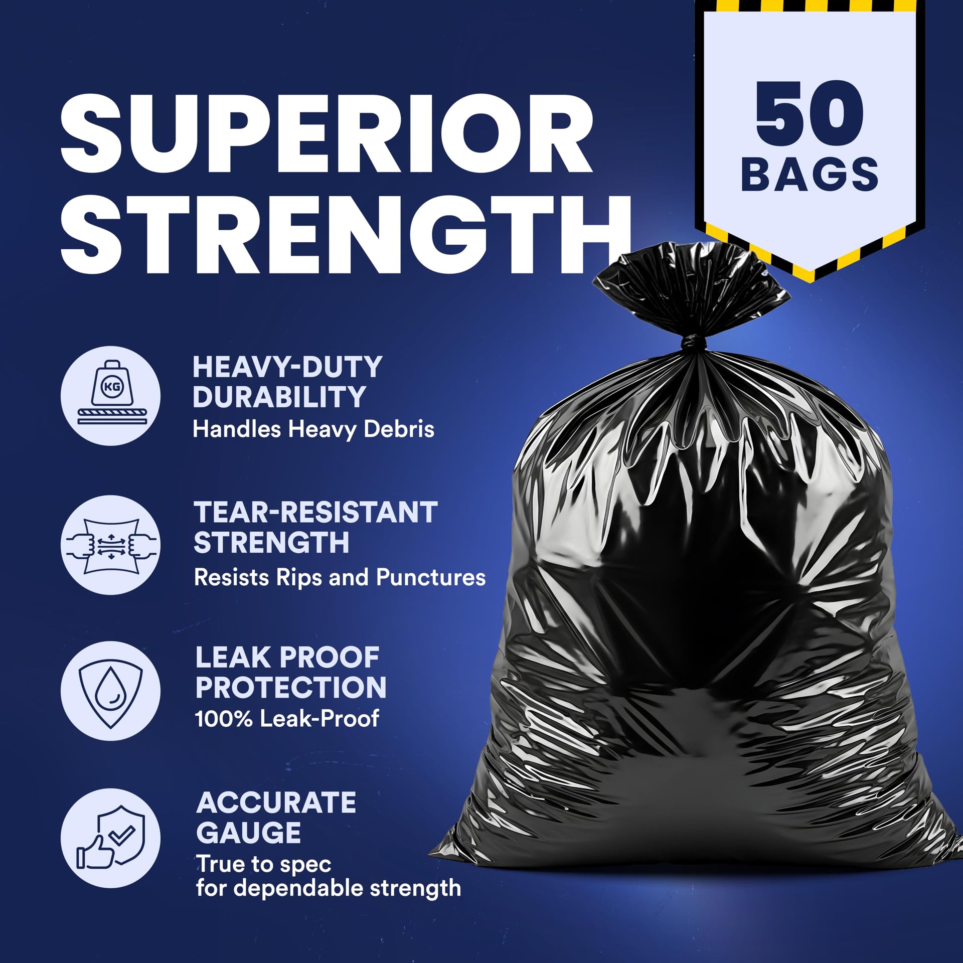 Contractor Trash Bags 33 Gallon (50 Count)