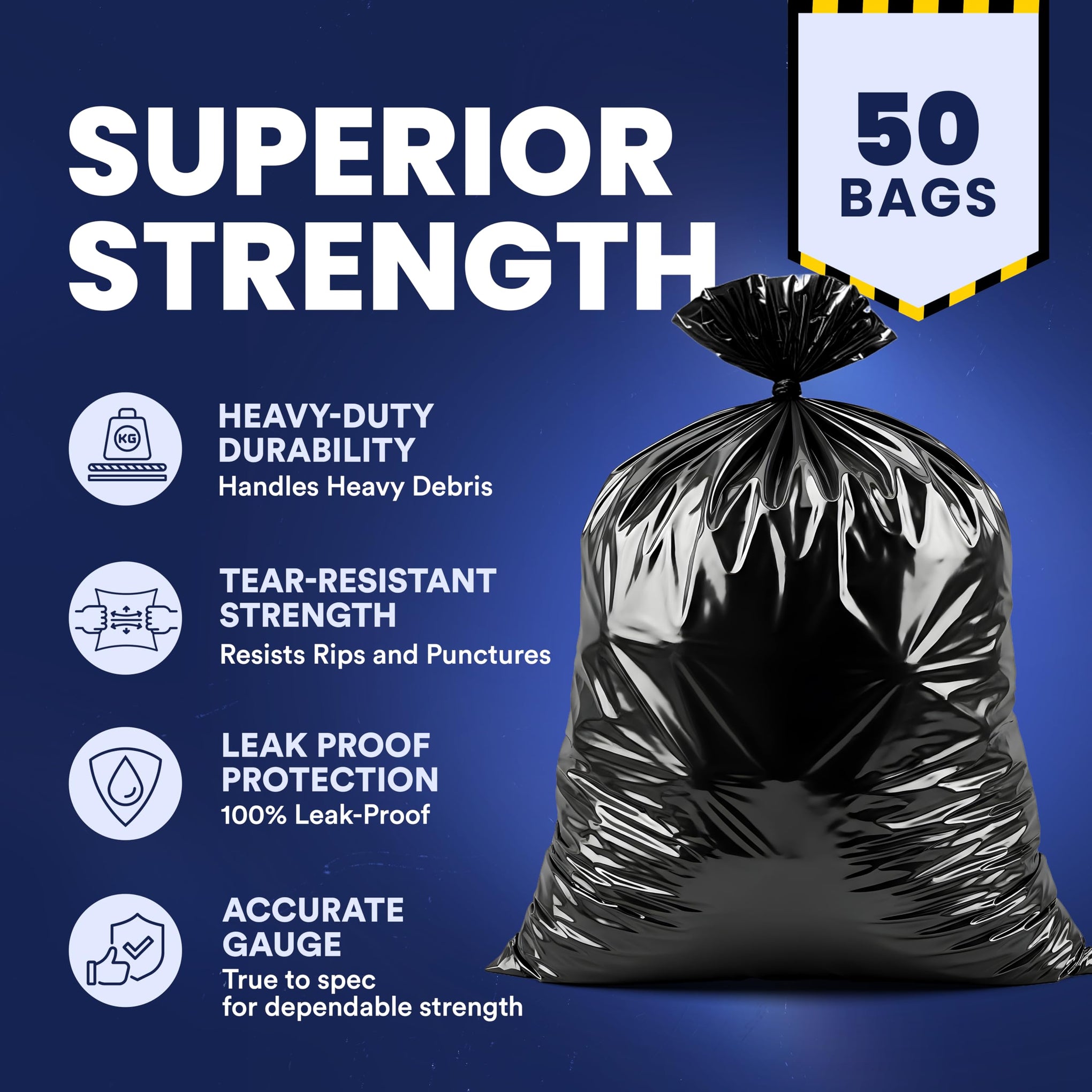 Contractor Trash Bags 33 Gallon (50 Count)
