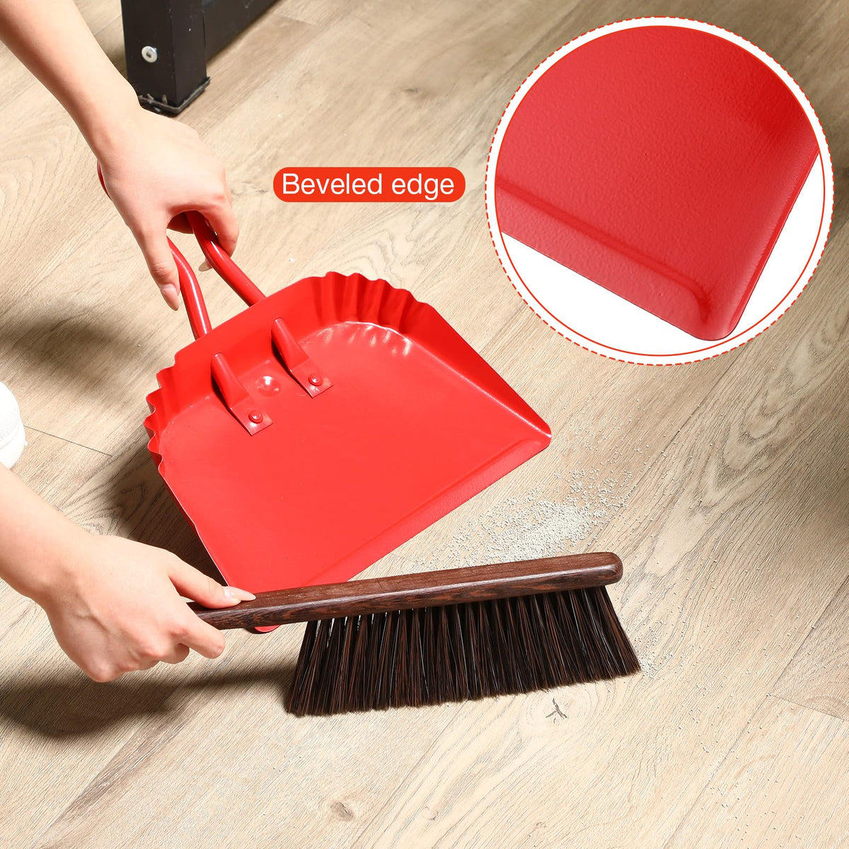 4 Pack 12 inch Heavy Duty Metal Dustpan Large Wide Dust Pans for Household Handheld Wide Scooper and Debris Cleaning Tool Ideal for Home and Commercial Use (4 Count)