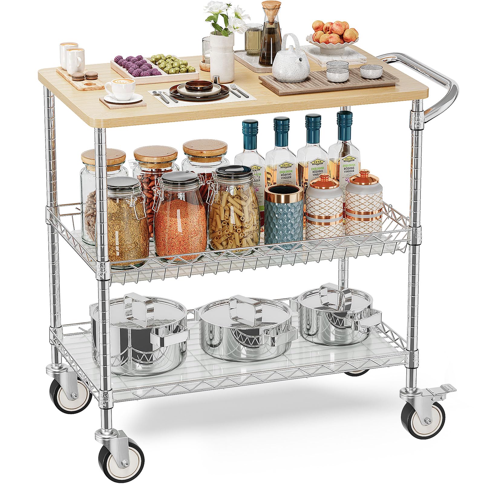 Rolling Kitchen Carts with Wheels