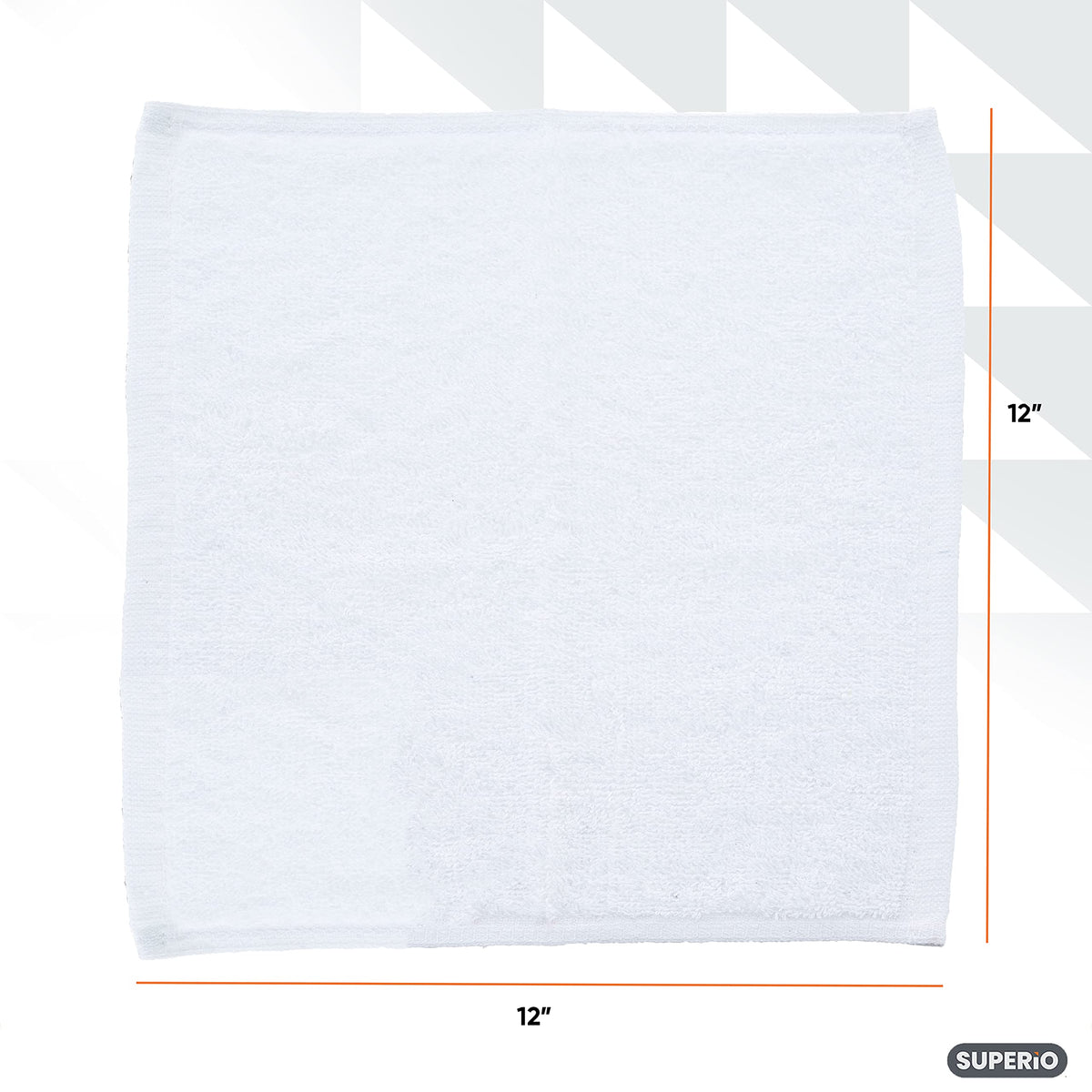 Terry Cloth Rags White Washcloths 100% Cotton 12" Cleaning Cloths (24 Count)