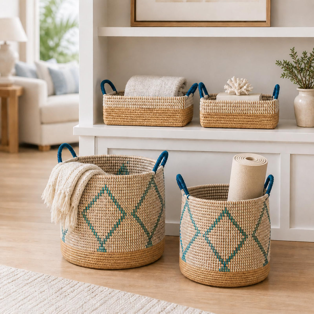 Handwoven Sea Grass Storage Baskets Set of 4 (4 Count)