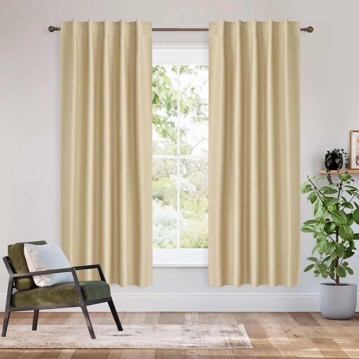 100% Blackout Short Curtains for Small Window (2 Count)