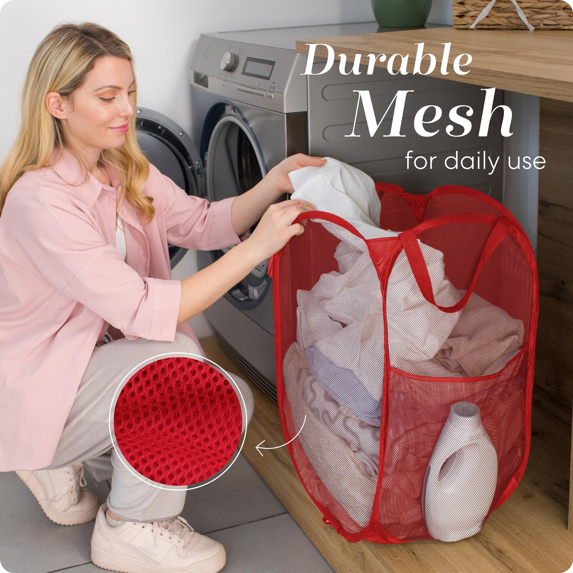 Collapsible Mesh Pop Up Laundry Hamper 2 (2 Count)