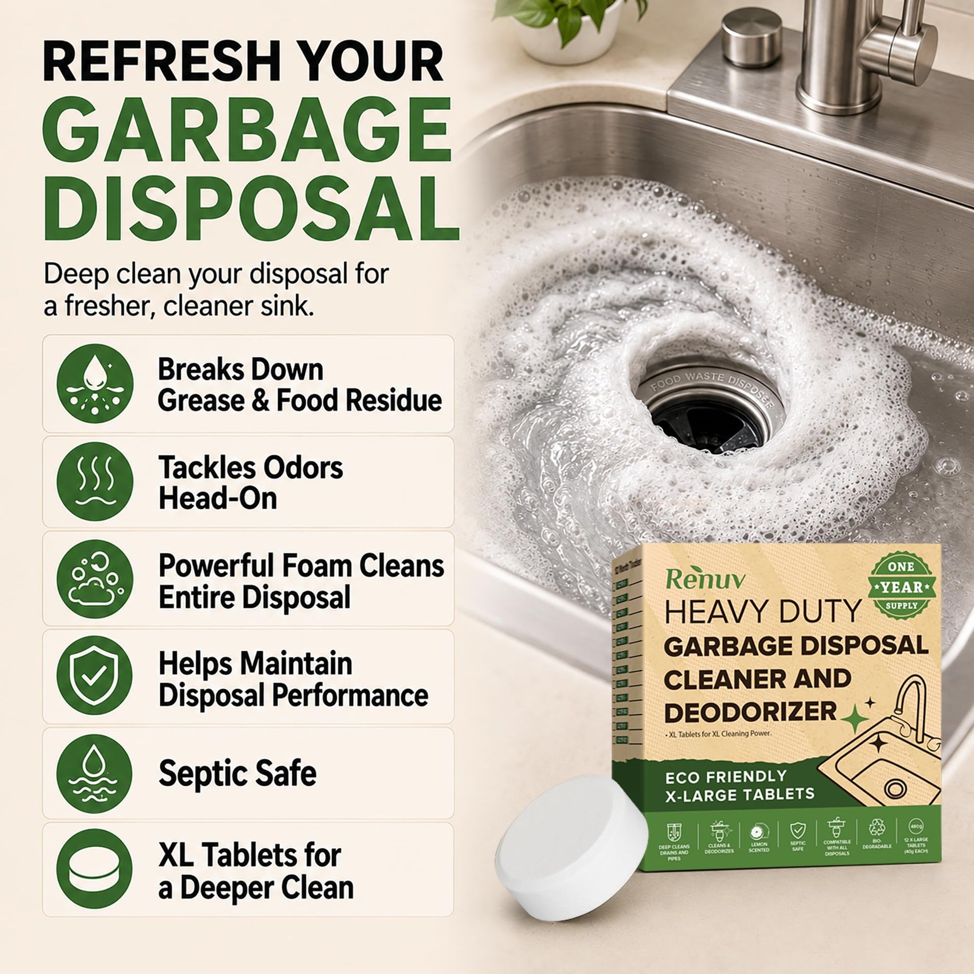 Dishwasher Cleaner + Garbage Disposal Cleaner (24 Count)