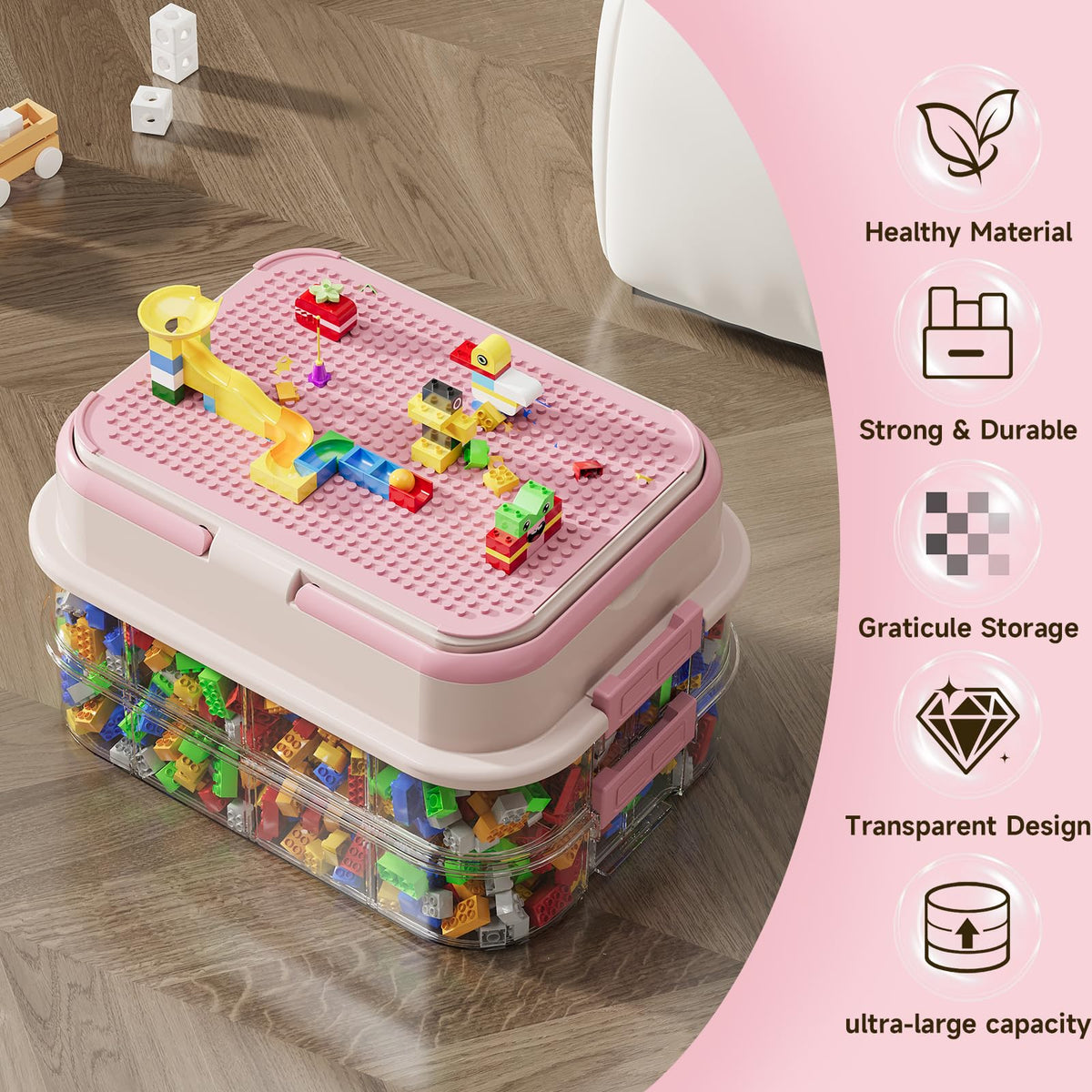 Toy Storage Organizer Box with Handle