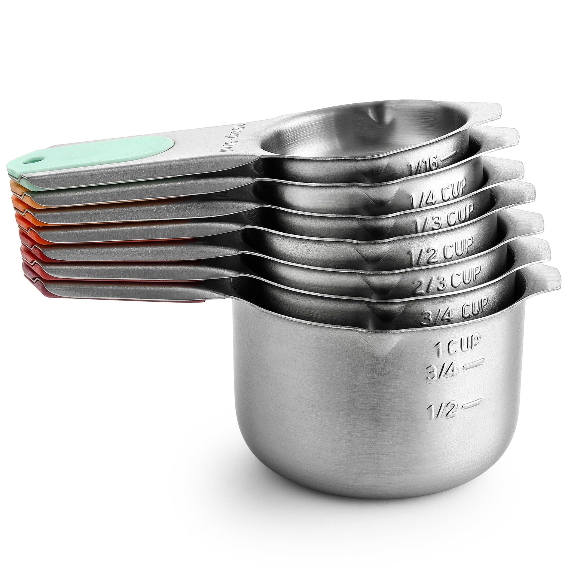 Magnetic Stainless Steel Measuring Cups Set of 7