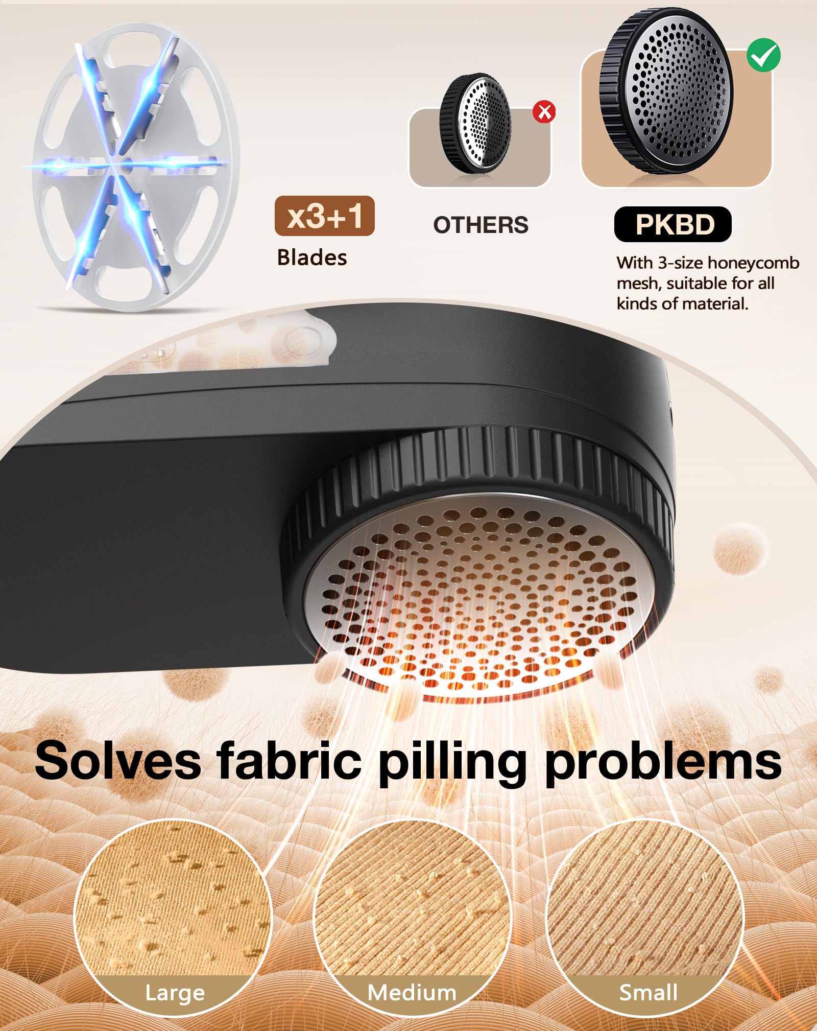 IPX6 Waterproof Washable Electric Fabric Shaver and Lint Remover