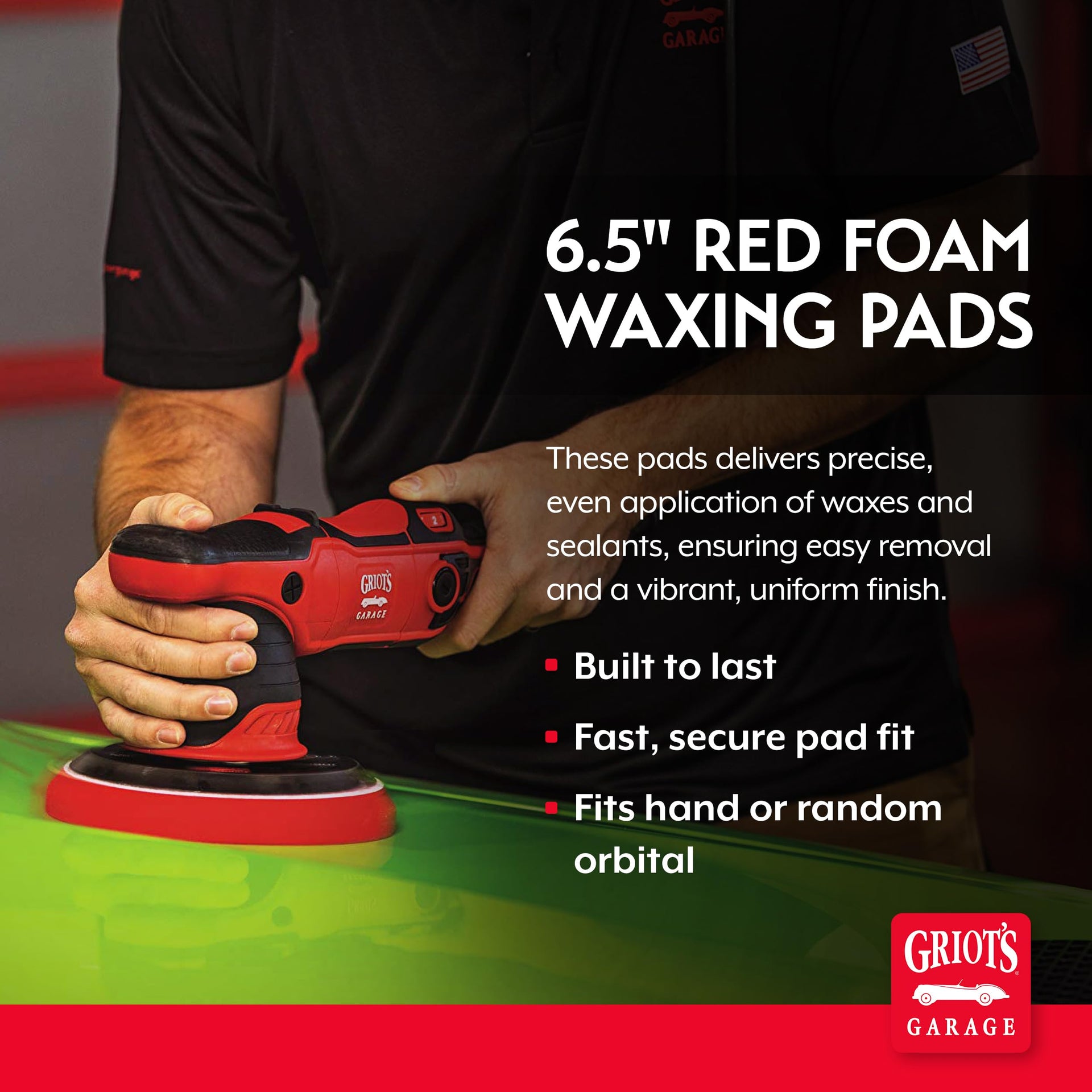 12215 6.5 in Red Foam Waxing Pads (6 Count)