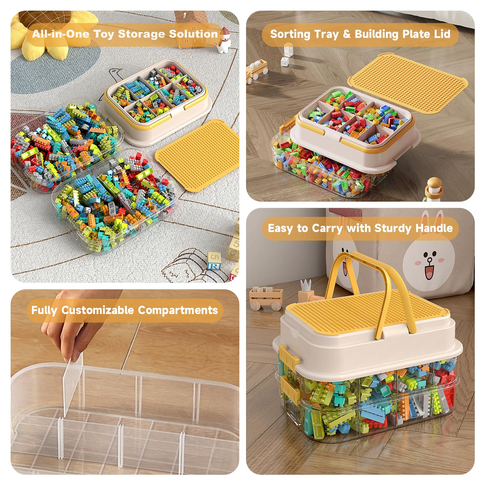 Toy Storage Organizer Box with Handle