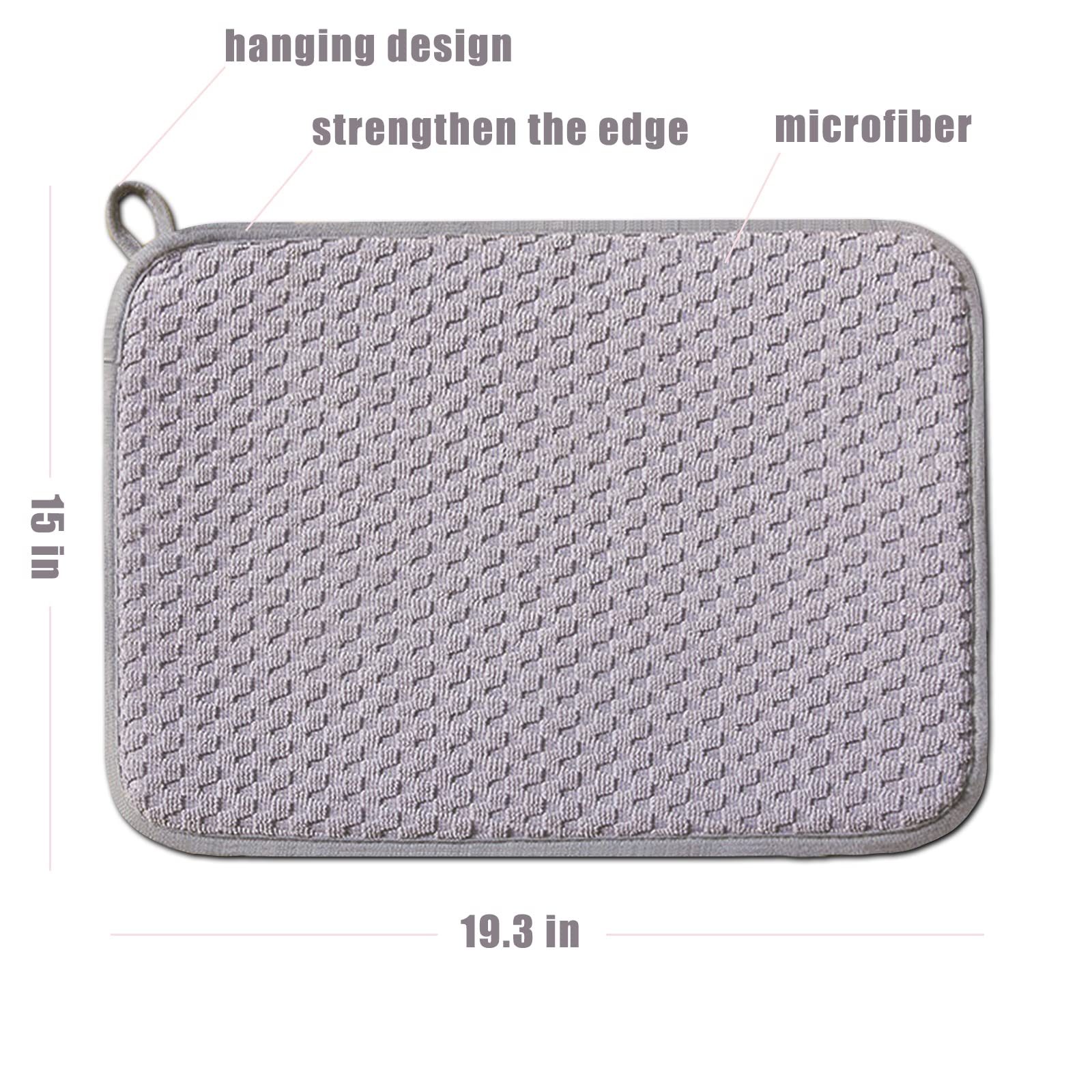 Dish Drying Mats for Kitchen Counter 2 Pack (2 Count)