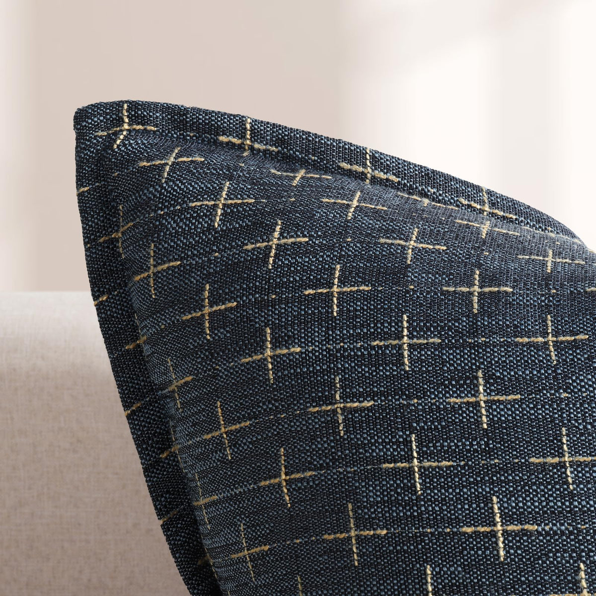 Pillow Covers 26x26 Set of 2 Soft Polyester Textured Pillow Covers with Stylish Flange Edge Cozy Farmhouse Throw Pillows for Couch Bed Sofa Living Room (2 Count)