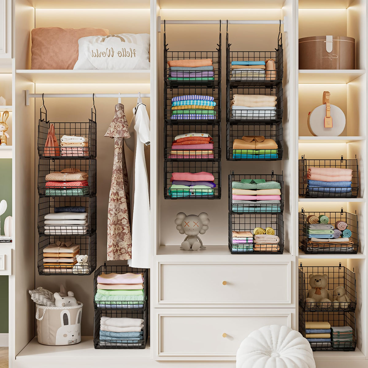 4" Extra Deeper Hanging Closet Organizers and Storage (4 Count)