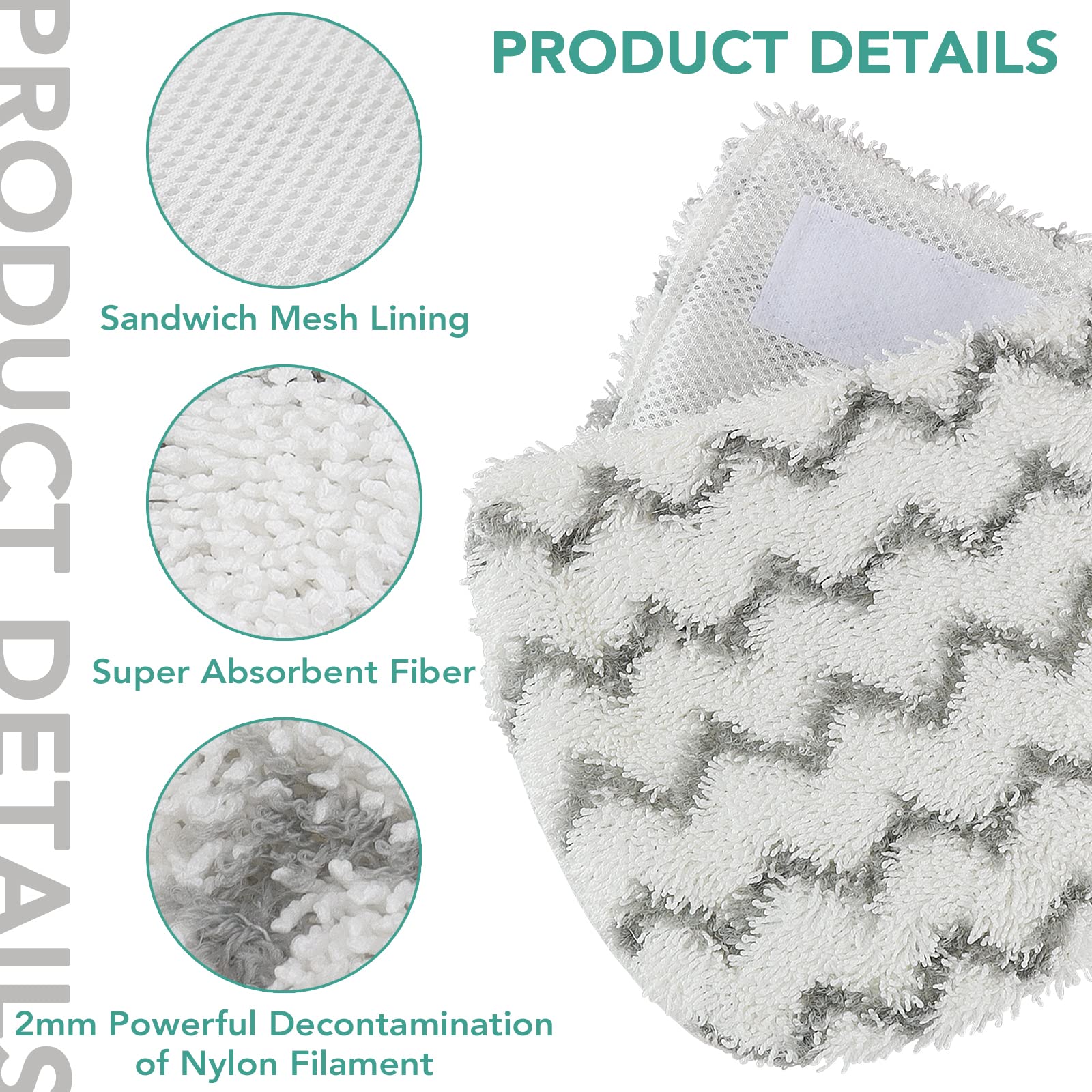 S1000 S2001 Steam Mop Replacement Pads for Shark Steam Mop S1000 S1000A S1000C S1000WM S10001C S1200 & S2001 SteamSpot Steam Mop