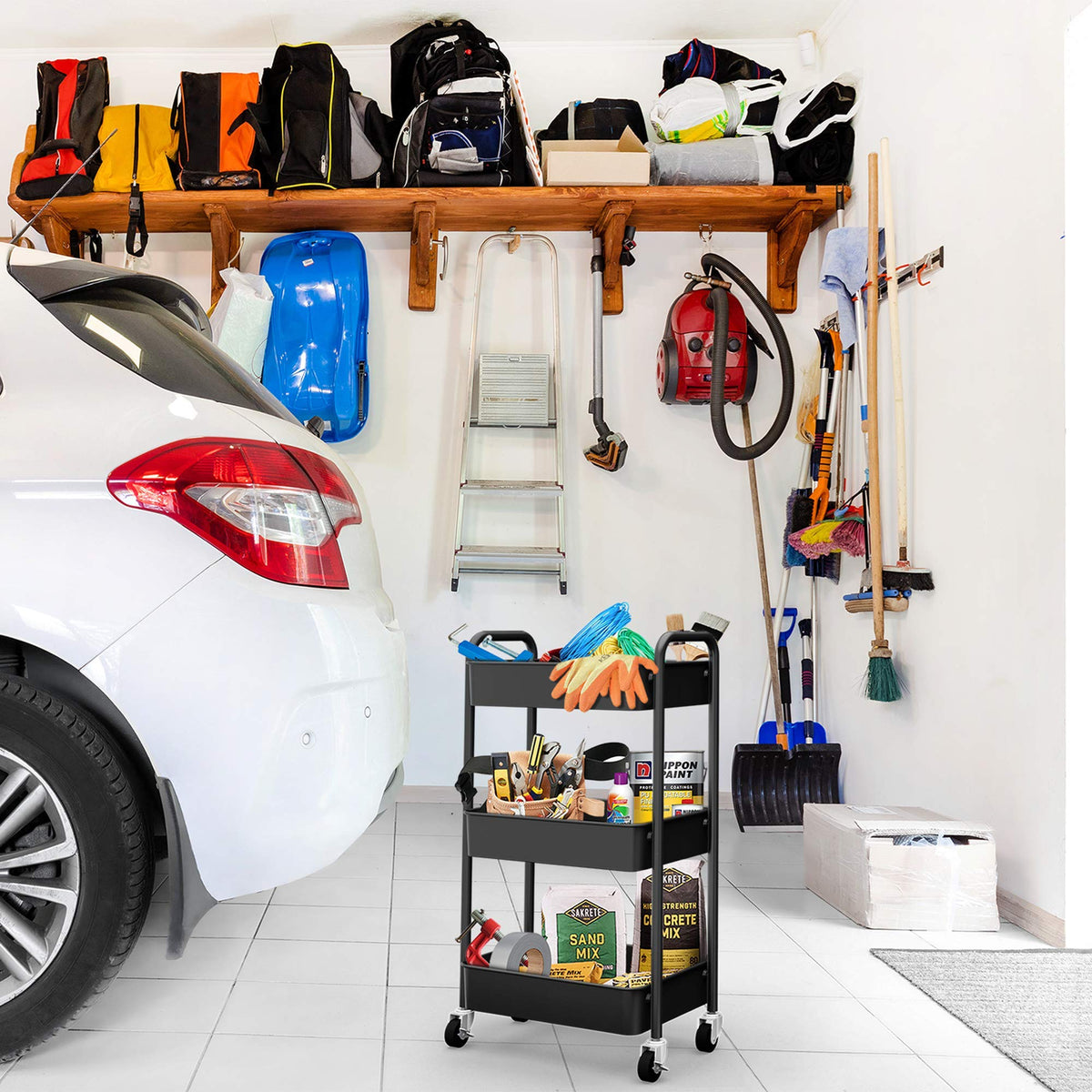 3 Tier Rolling Metal Storage Organizer