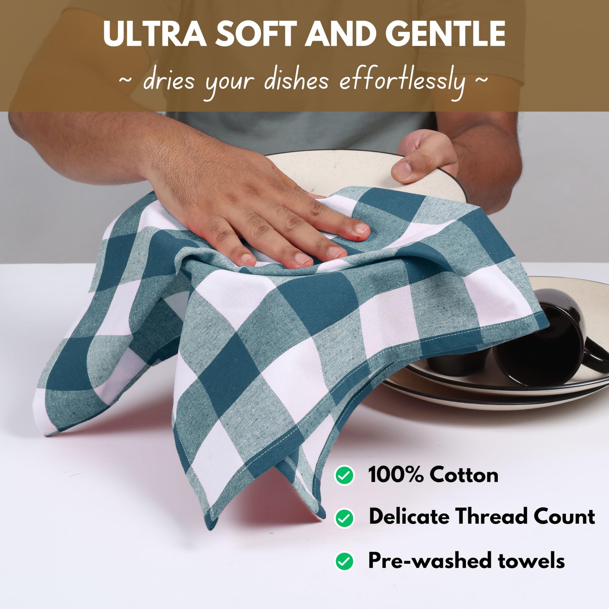 4 Pack Kitchen Towel with Hanging Loop 16x26 inches