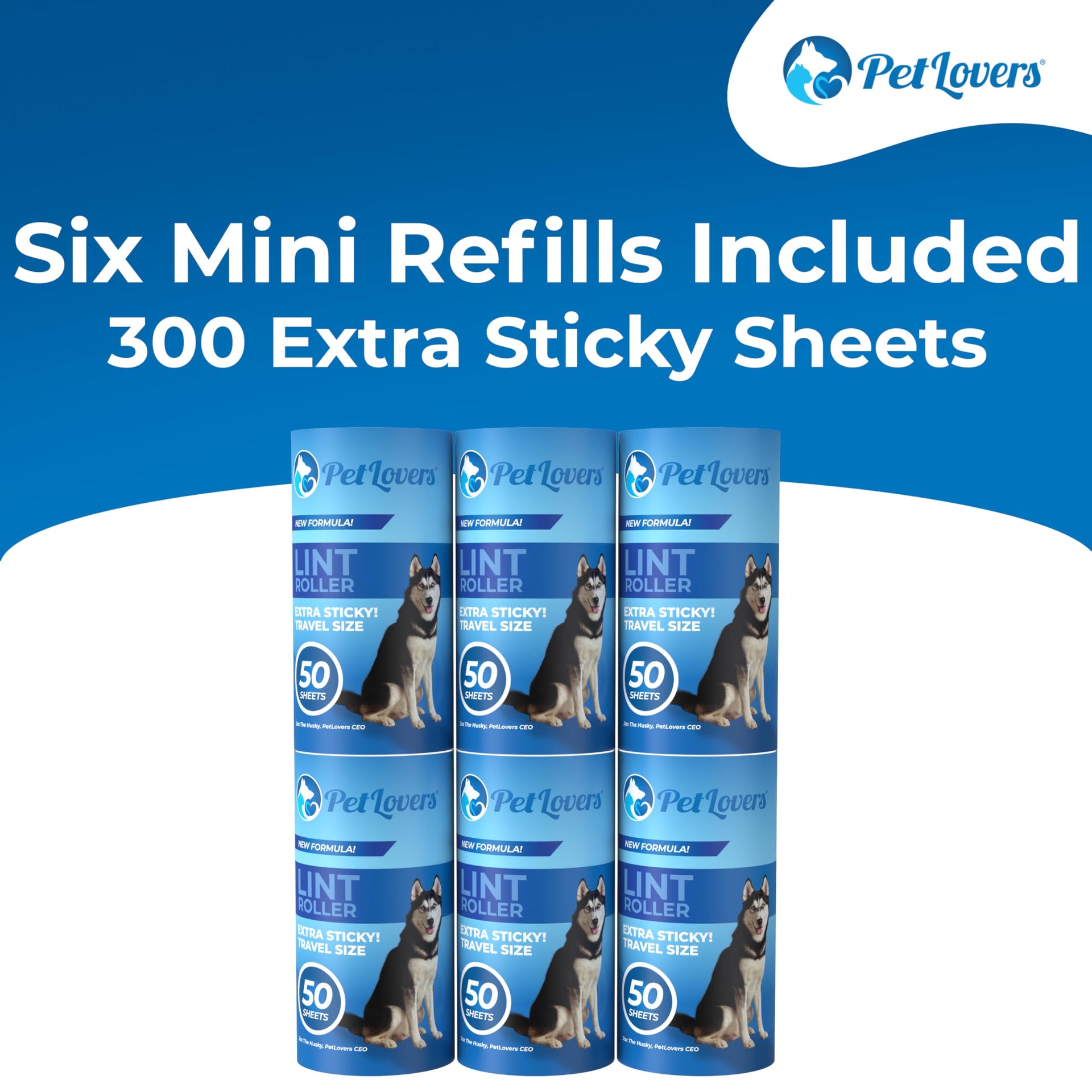 Extra Sticky Lint Roller Mega Value Set for Pet Hair Removal