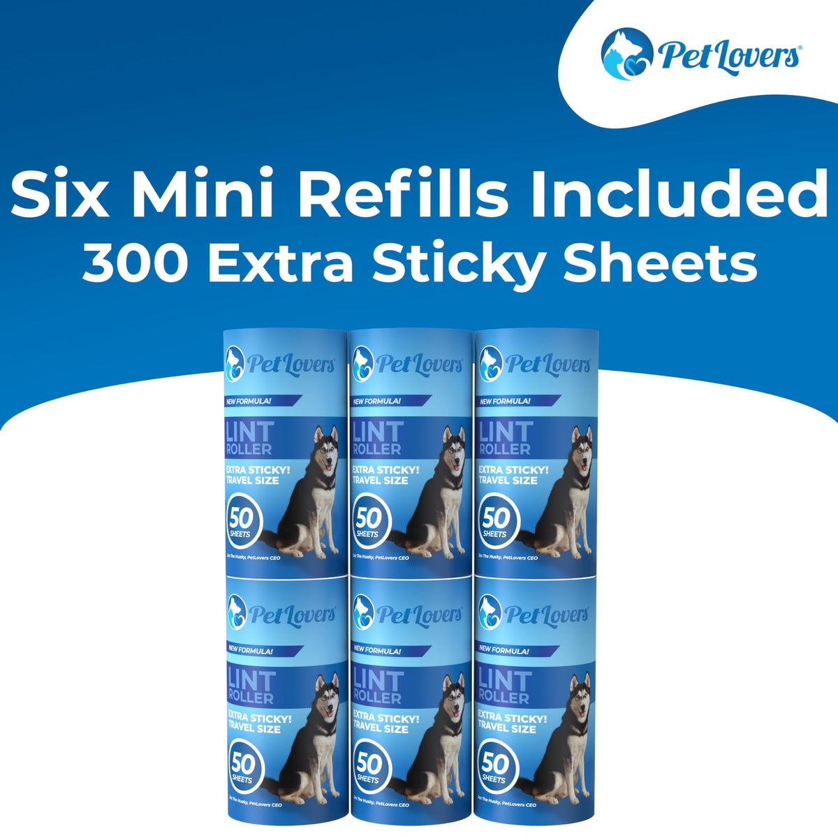 Extra Sticky Lint Roller Mega Value Set for Pet Hair Removal