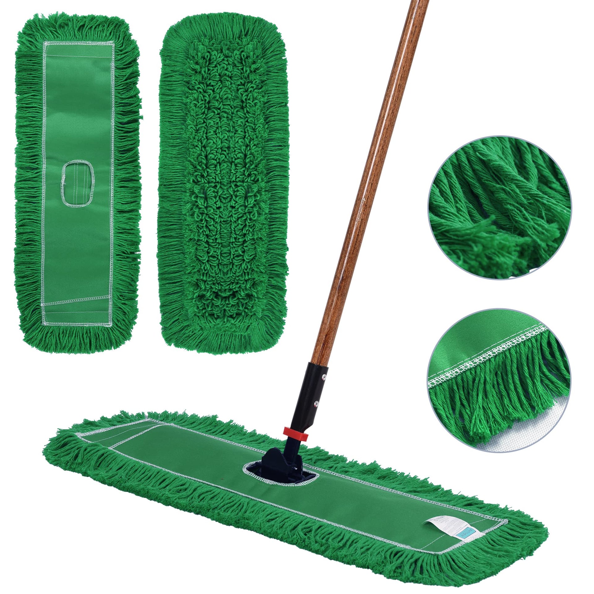 Matthew Cleaning 24'' Industrial Strength Cotton Dust Mop Refill Washable Replacement Heads for Residential & Commercial Use Fit Standard Dust Mop Frames - ModHome Supplies