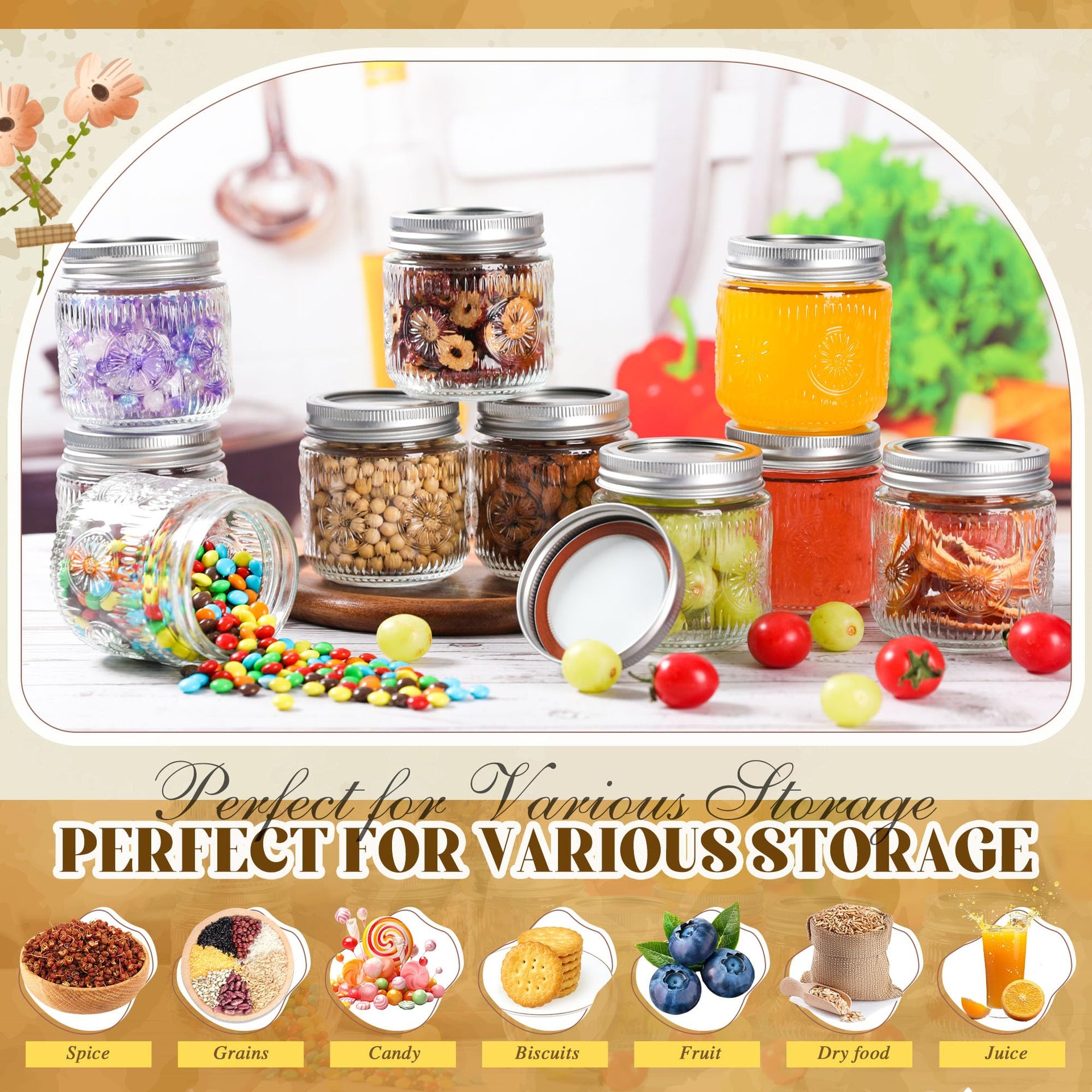 Mason Jars 8 oz (8 fluid ounce(s))