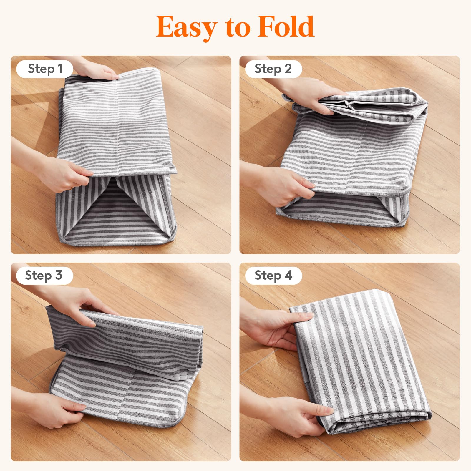 2 Packs Freestanding Clothes Hamper with Carry Handles (2 Count)