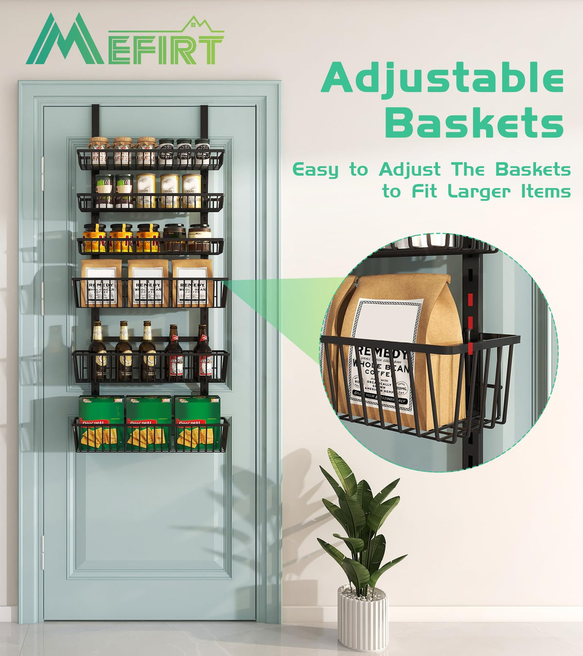 8 Tier Black Over The Door Pantry Organizer (8 Count)
