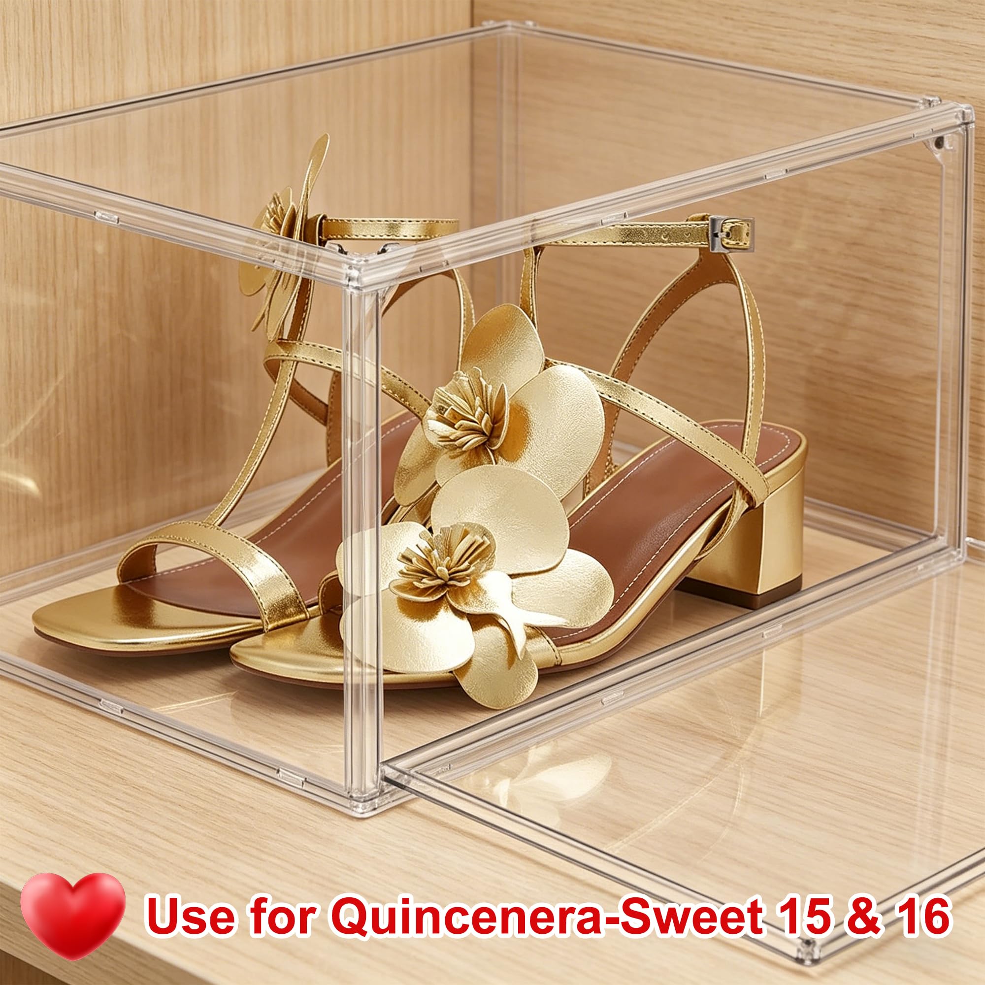 12 Pack Clear Acrylic Shoe Boxes (12 Count)