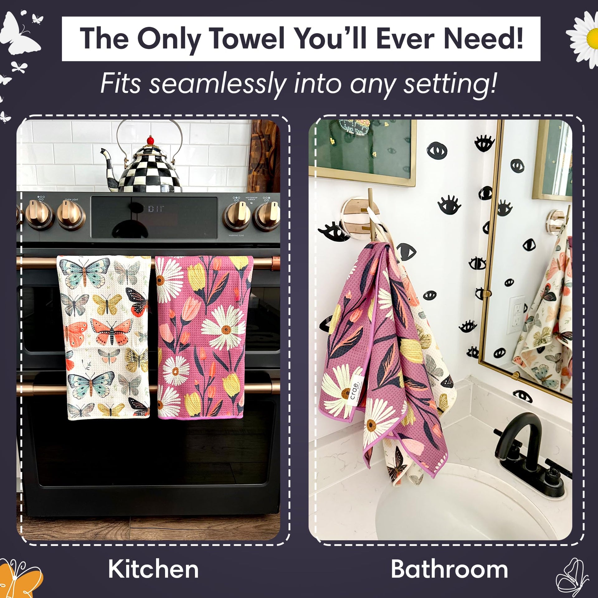 Double Sided Microfiber Hand Towels (2 Count)