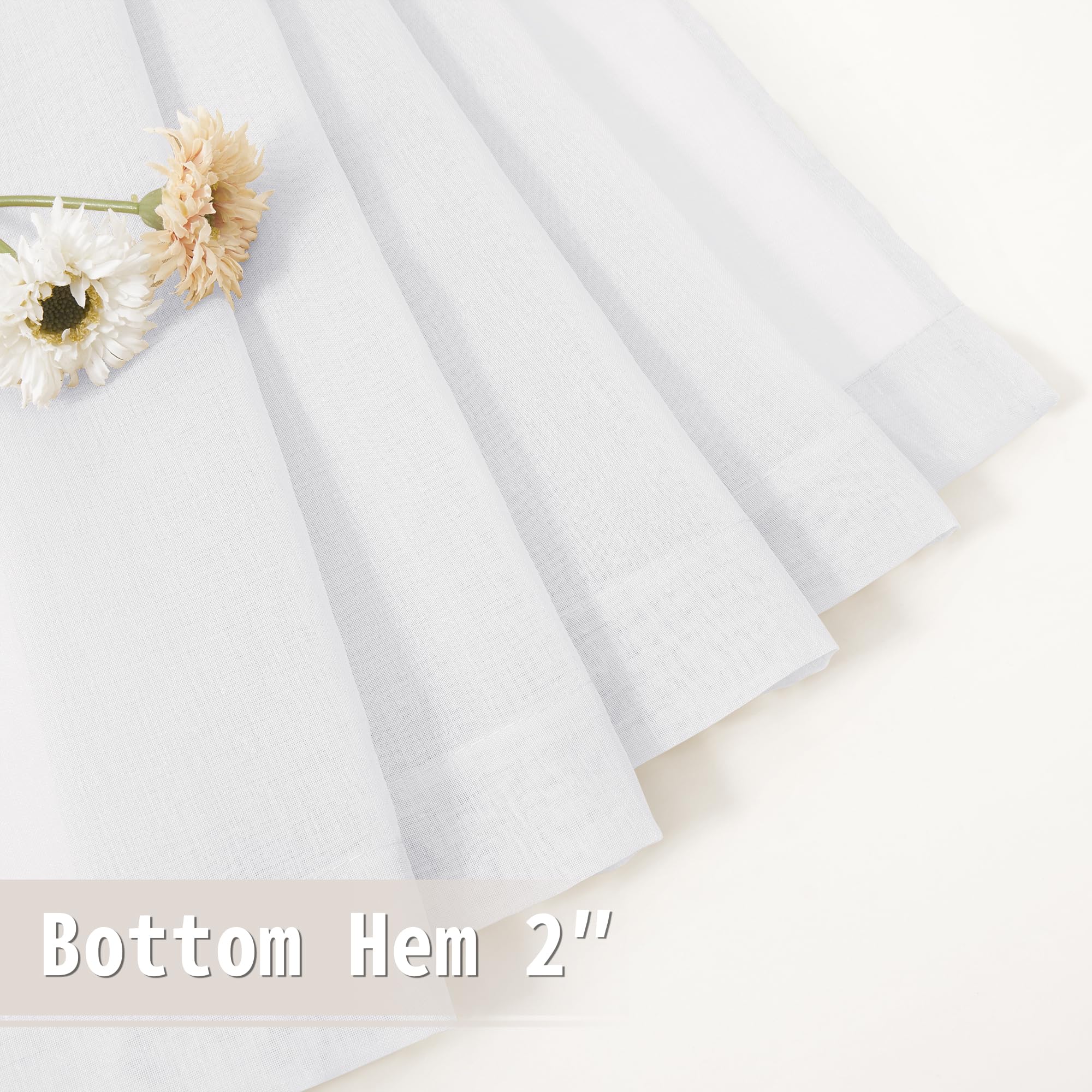 Sheer Door Curtain Closet Linen Textured Curtains Sheer Doorway Light Filtering Voile Patio Glass Doors Rod Pocket Curtain French Door