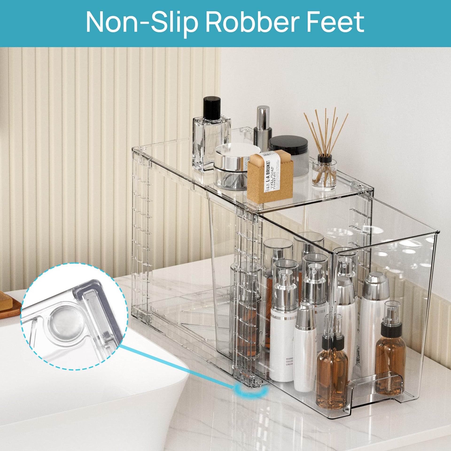 4 Pack Clear Stackable Storage Drawers (4 Count)