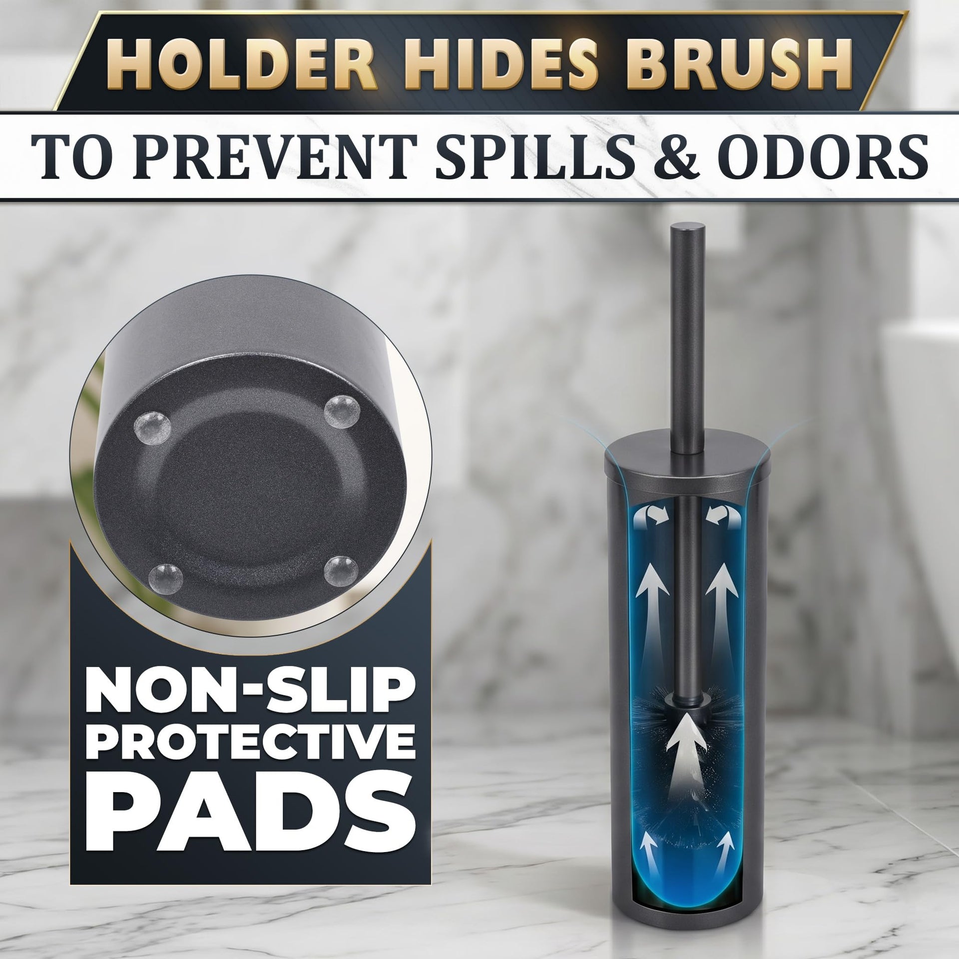 Stainless Steel Toilet Brush and Holder Set