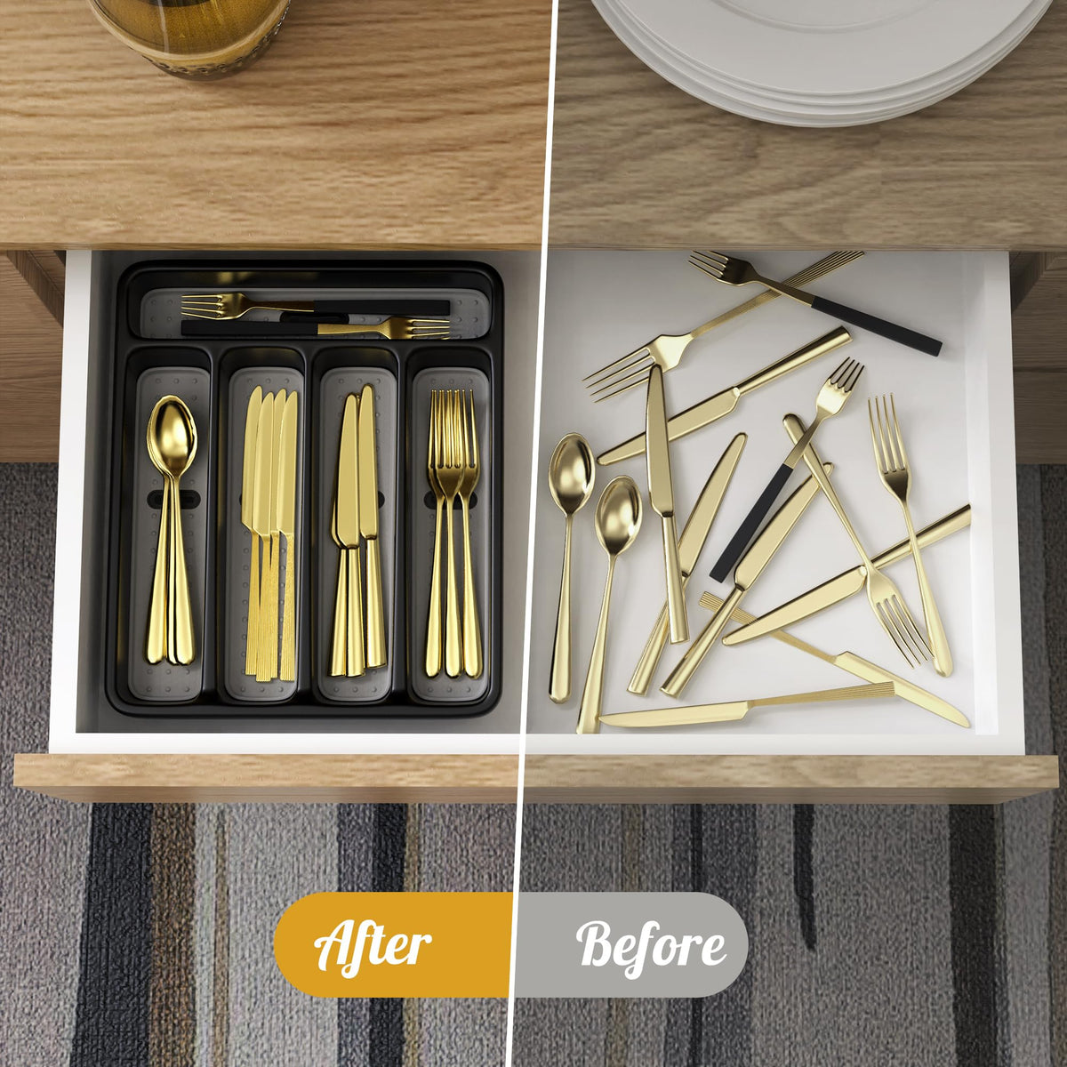 Silverware Organizer for Kitchen Drawer