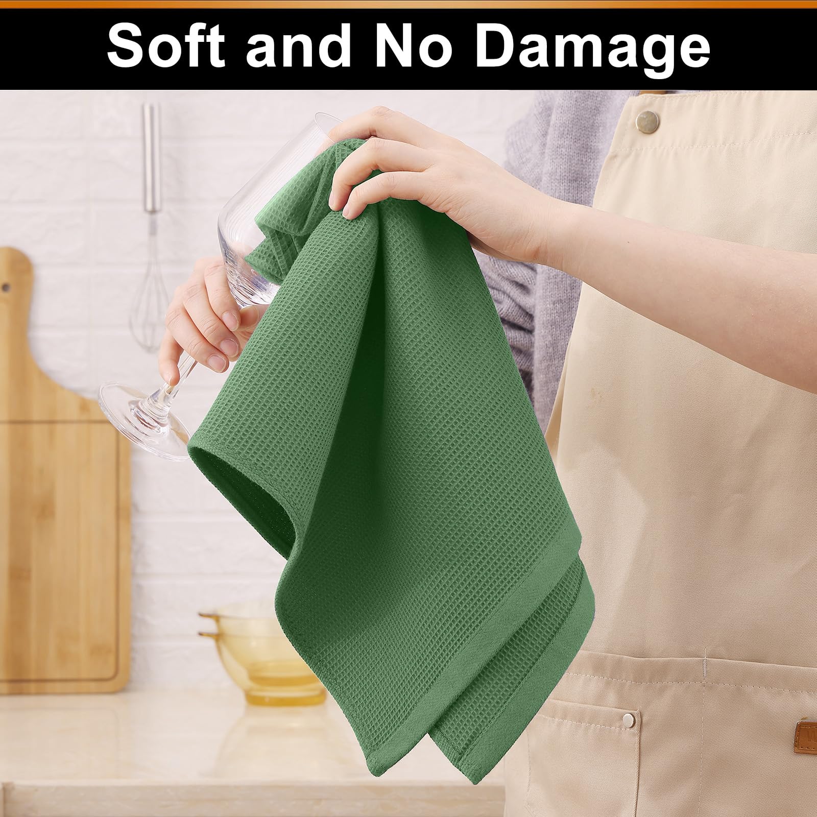 100% Cotton Waffle Weave Kitchen Towels (4 Count)