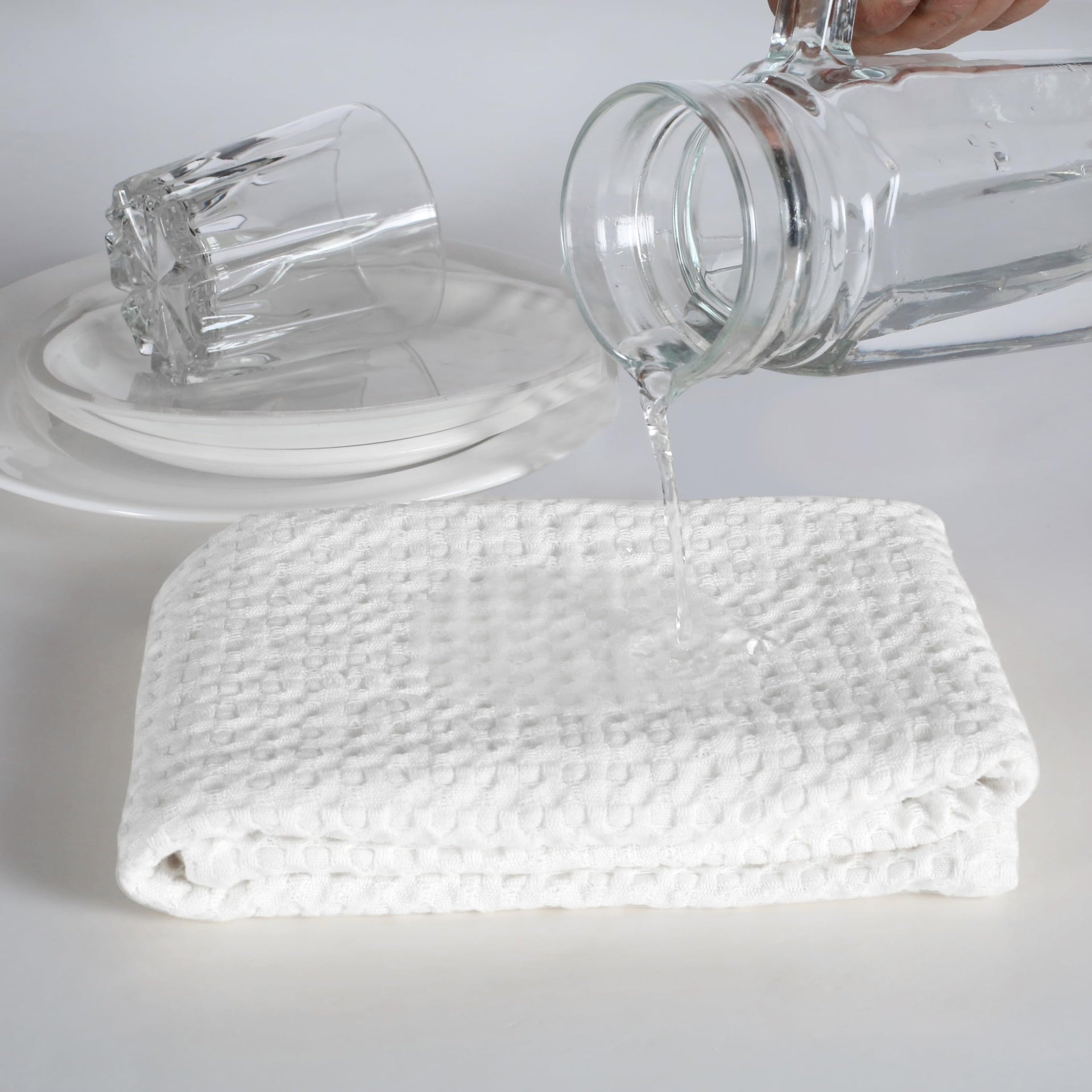 4 Pack Premium Waffle Kitchen Towels with Hanging Loop 16x26 inches