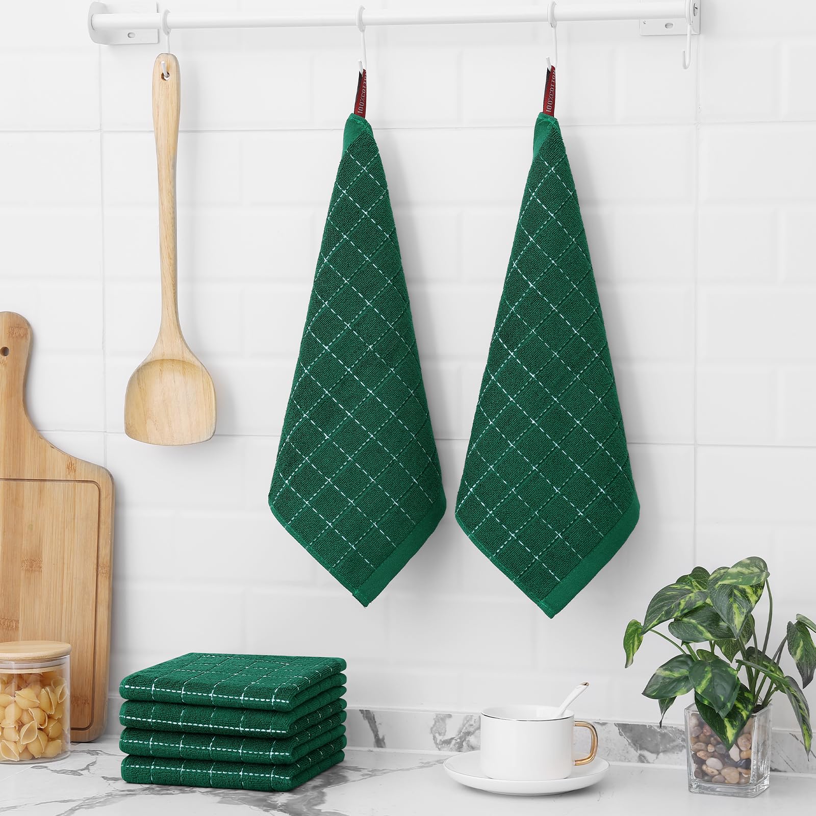 100% Cotton Terry Kitchen Dish Cloths (6 Count)