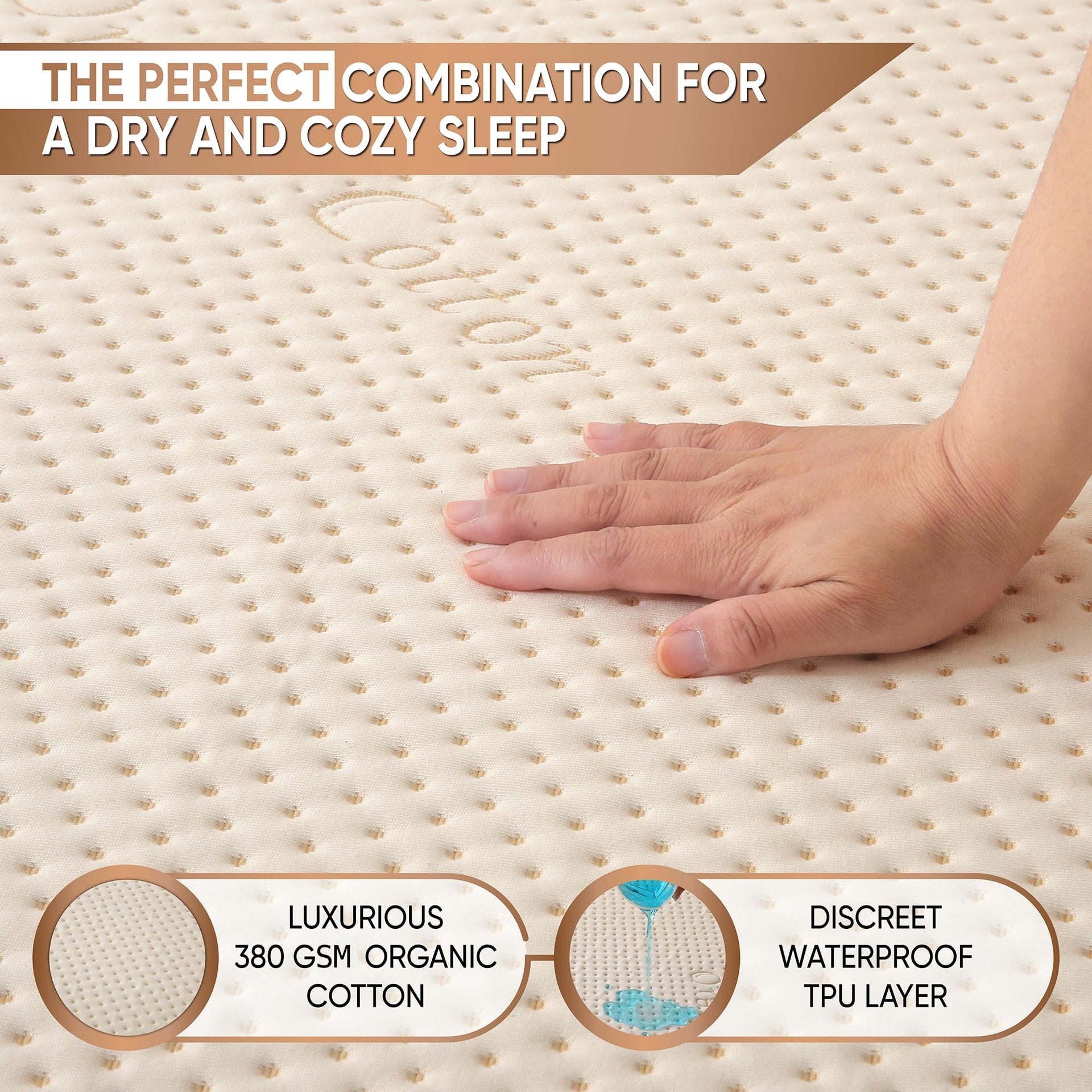 Luxury Waterproof Organic Mattress Protector Twin Size