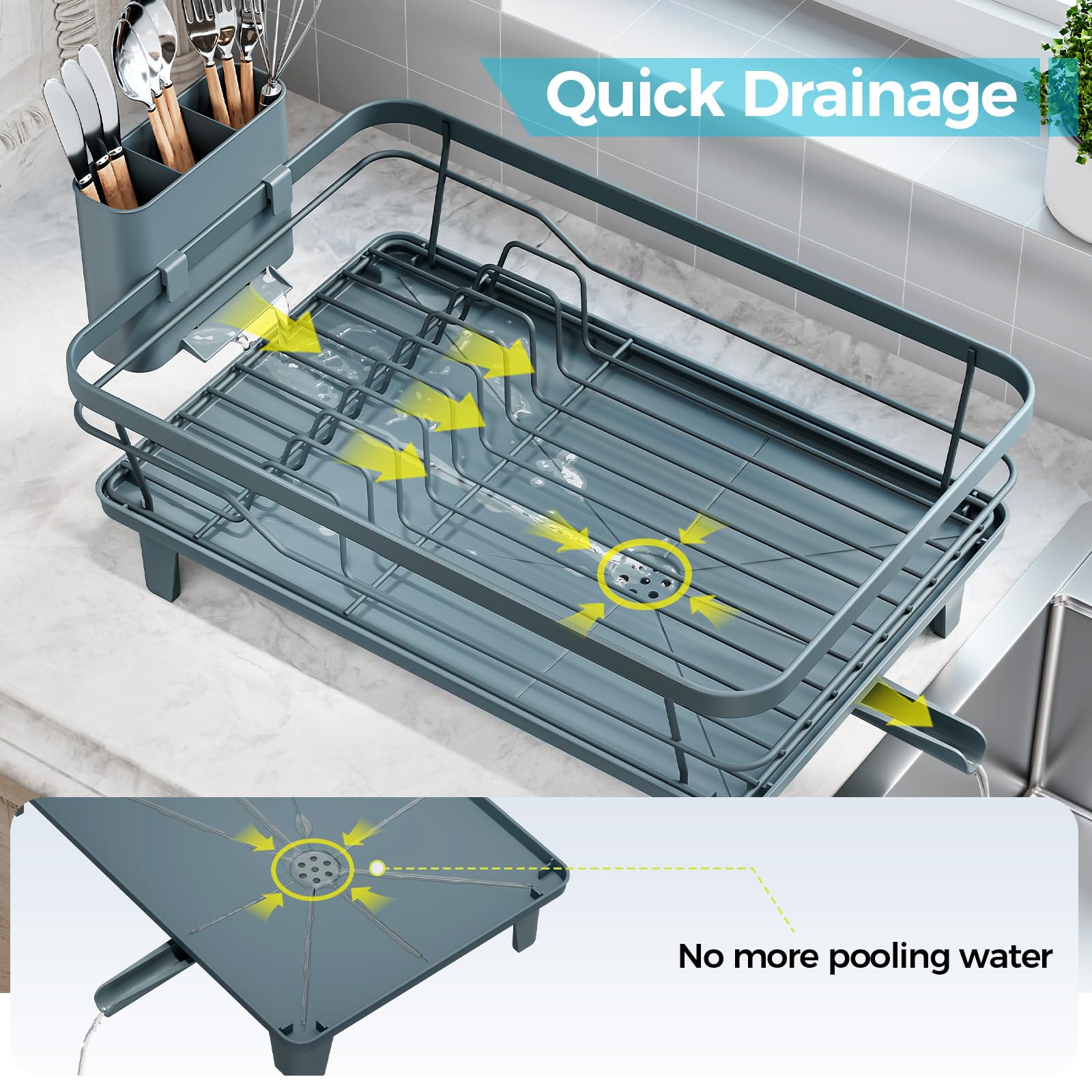 Urakify Dish Drying Rack for Kitchen Counter