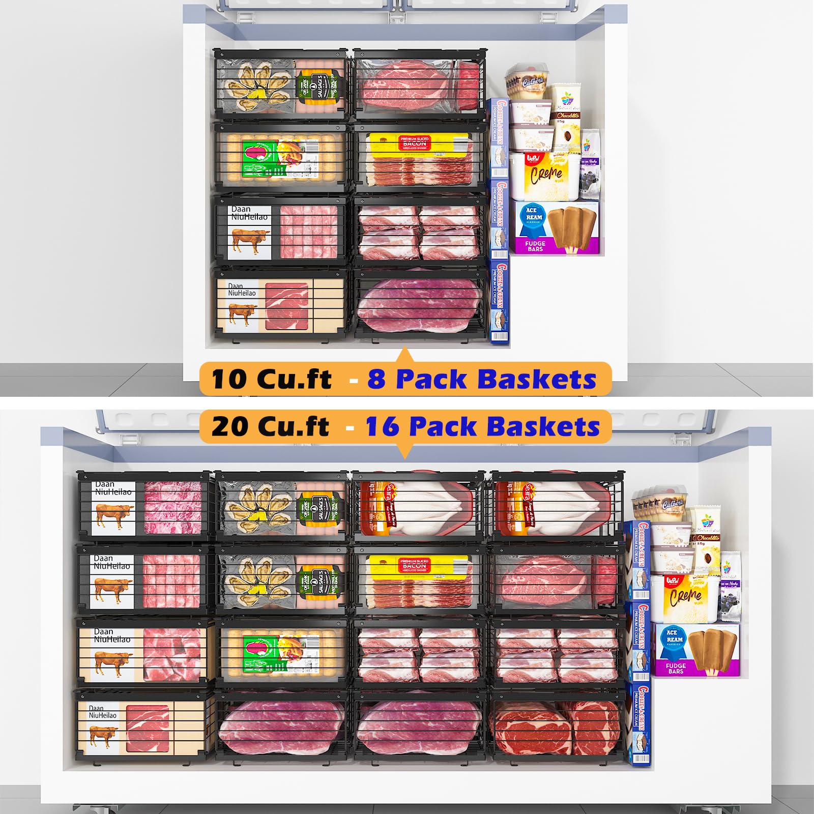 Expandable Chest Freezer Organizer (3 Count)