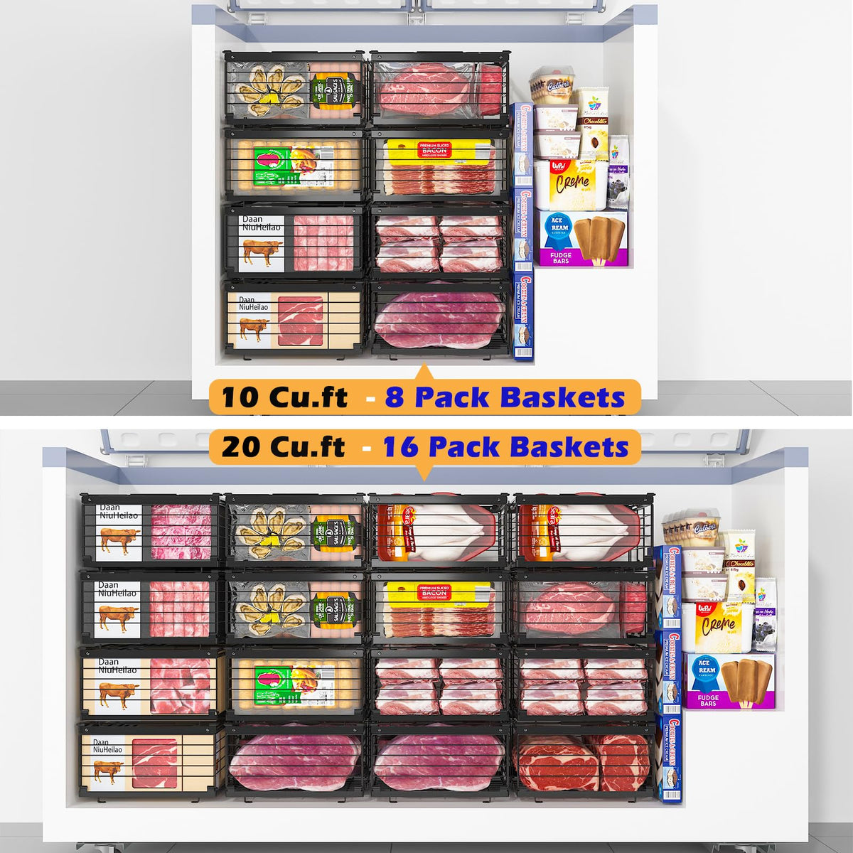 Expandable Chest Freezer Organizer (4 Count)