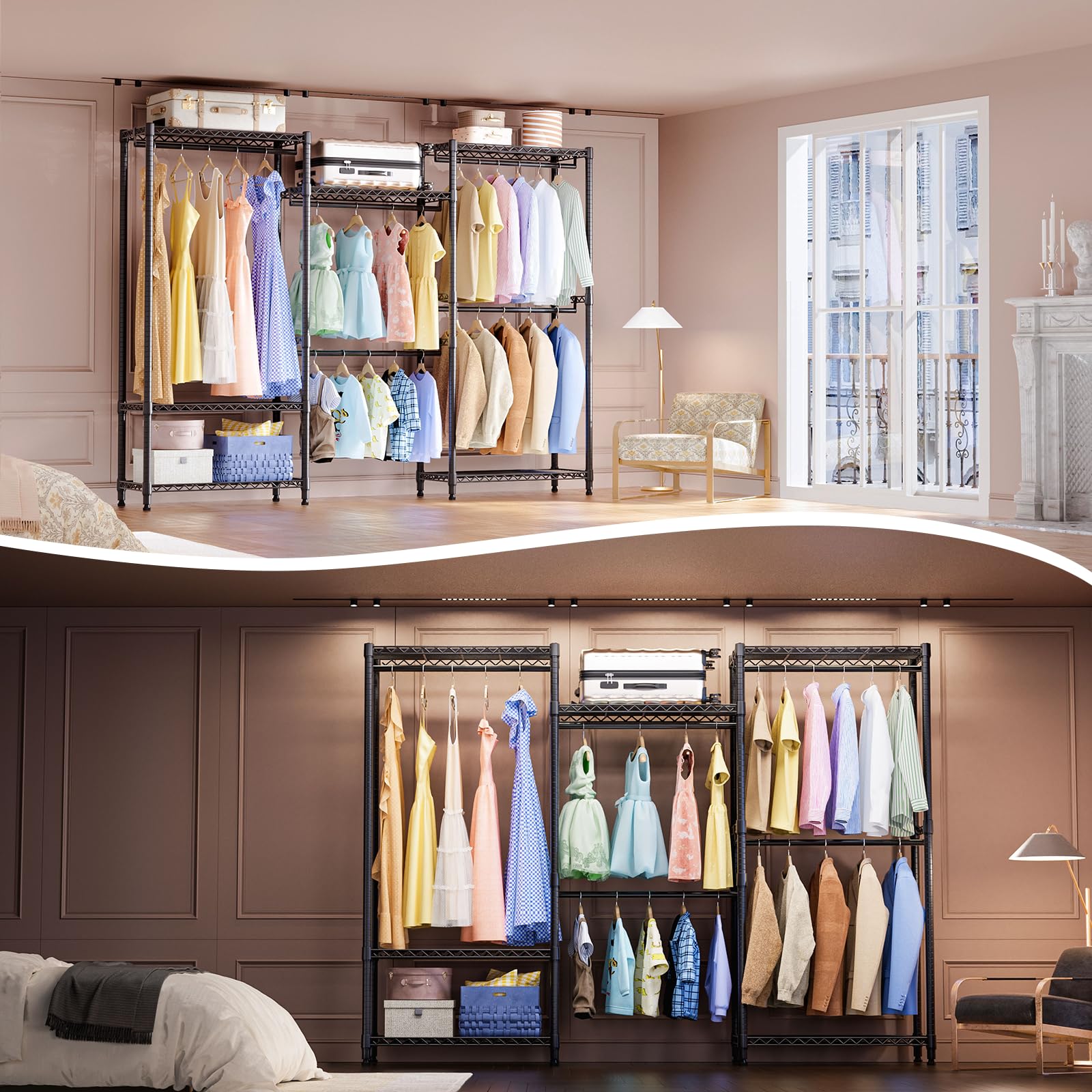 Heavy Duty Garment Rack Wire Clothes Rack for Hanging Clothes