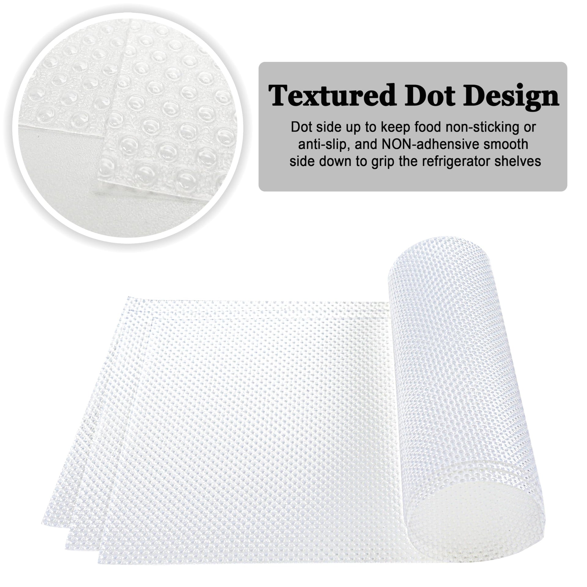 12Pcs Refrigerator Liners Washable Fridge Shelf Liners Refrigerator Mats for Freezer Glass Shelves Kitchen Cabinets Cupboards Drawers (12 Count)