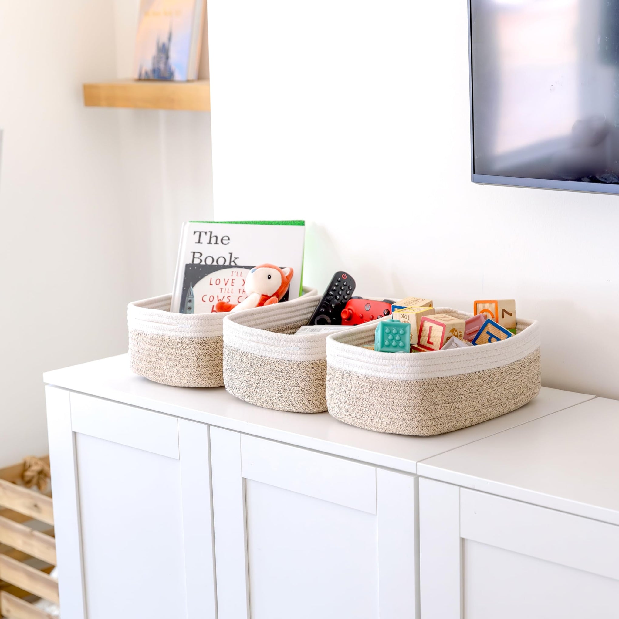 11.8"x8"x4.5” Storage Baskets for Shelves 3 Pack (3 Count)