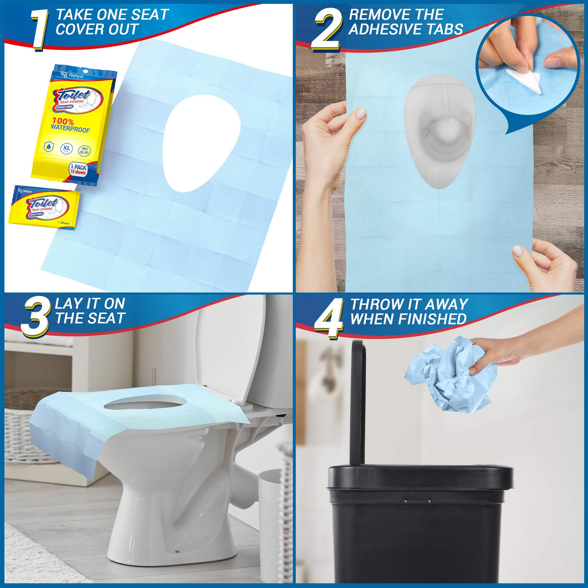 20 Pack XL Disposable Toilet Seat Covers (20 Count)