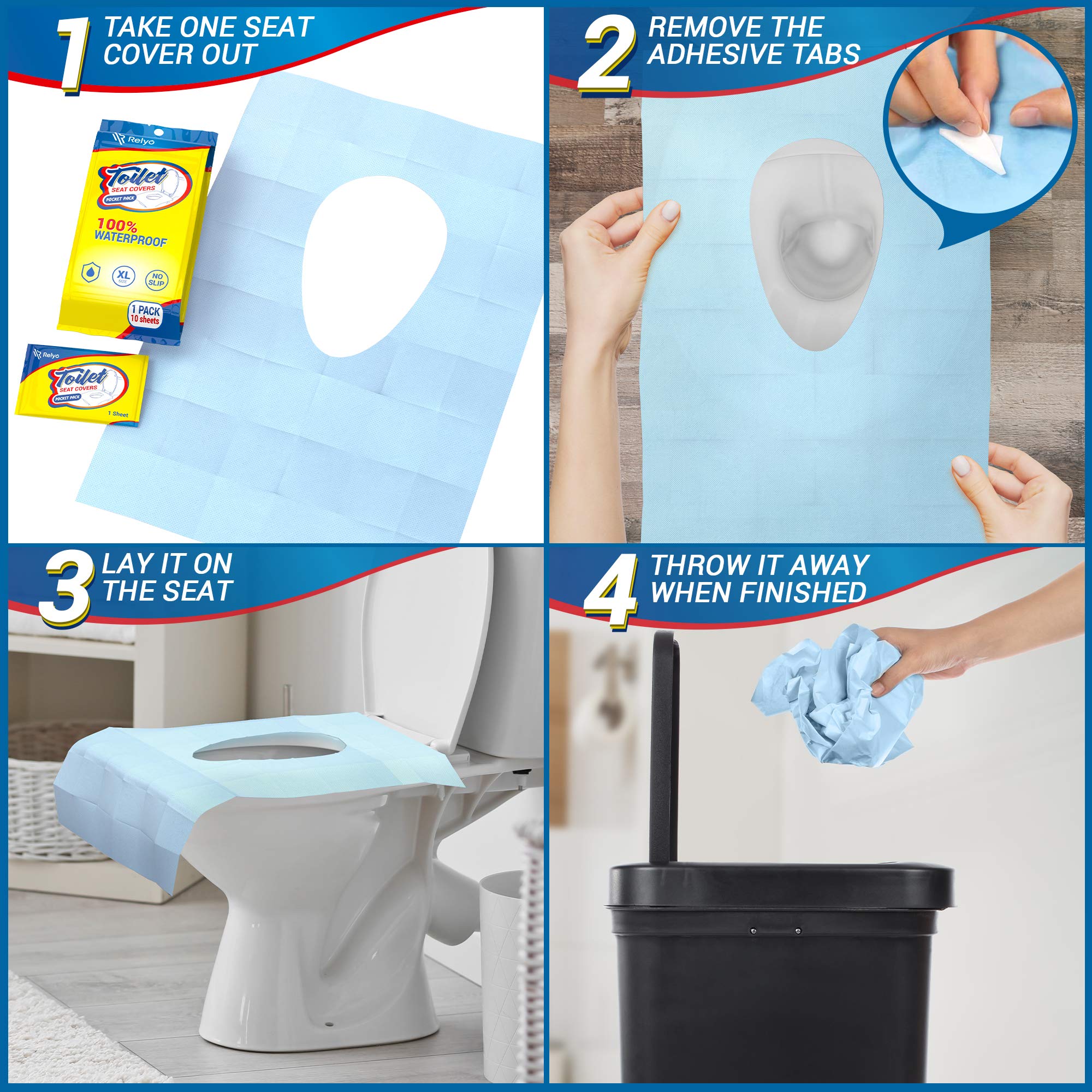 20 Pack XL Disposable Toilet Seat Covers (20 Count)