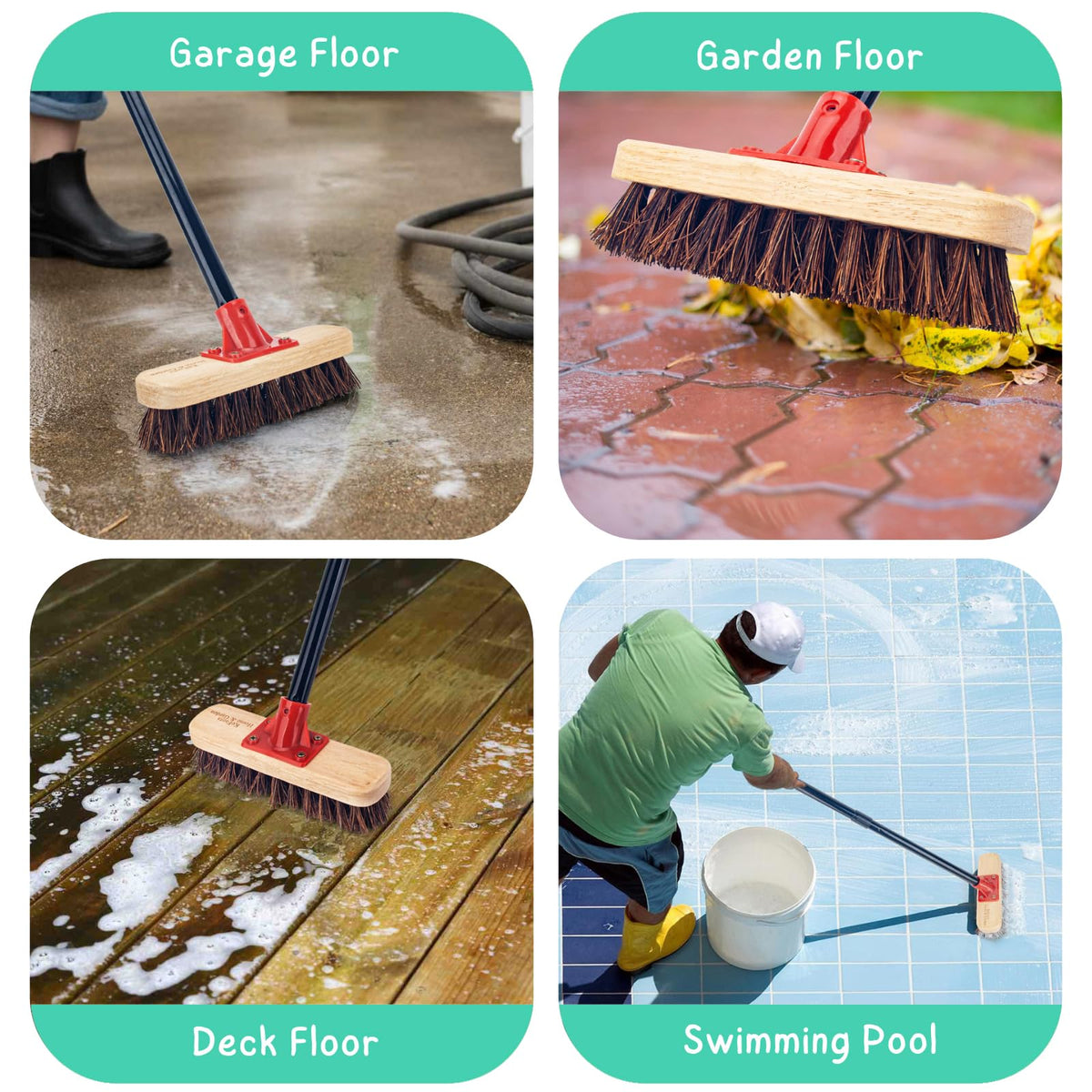 Deck Brush with Long Handle