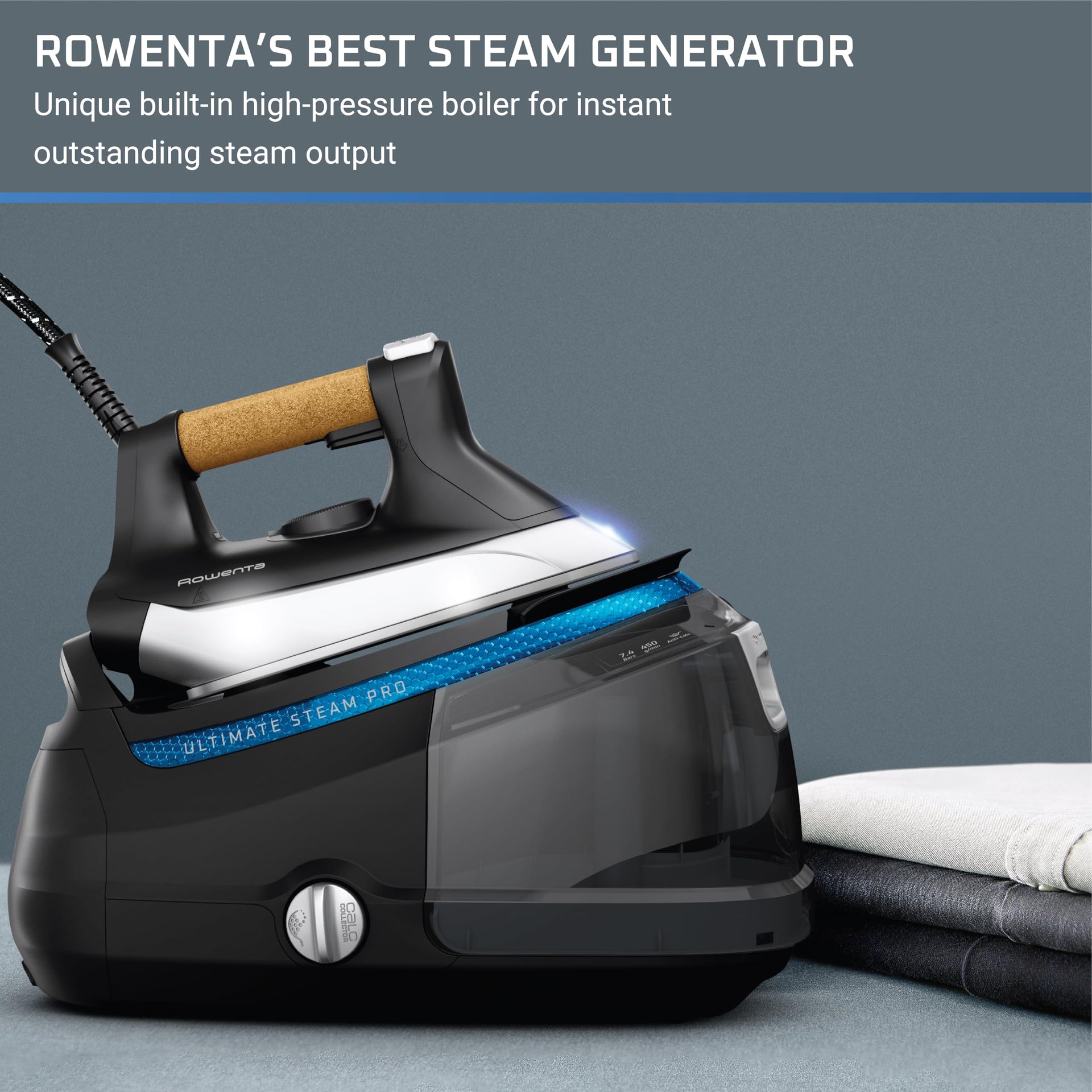 Iron Ultimate Steam Pro Stainless Steel Soleplate Professional Steam Station for Clothes