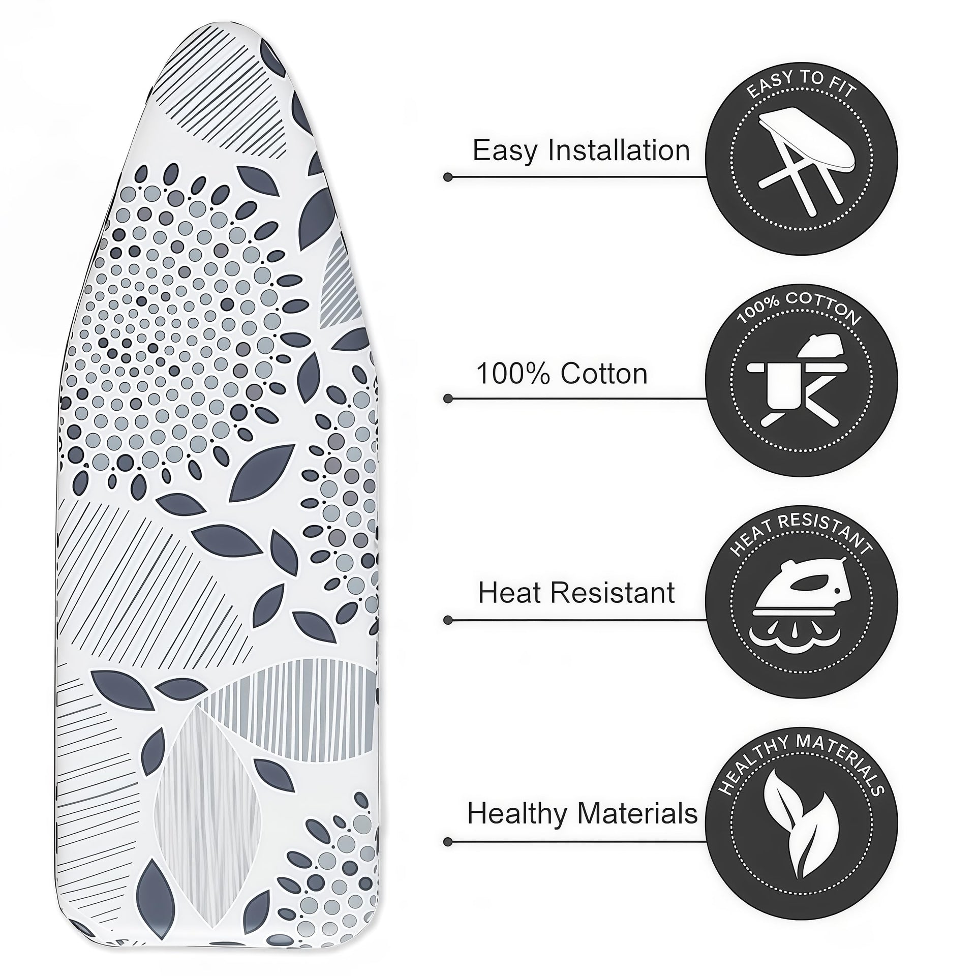 Ironing Board Cover with Two 5MM Thick Feltpads